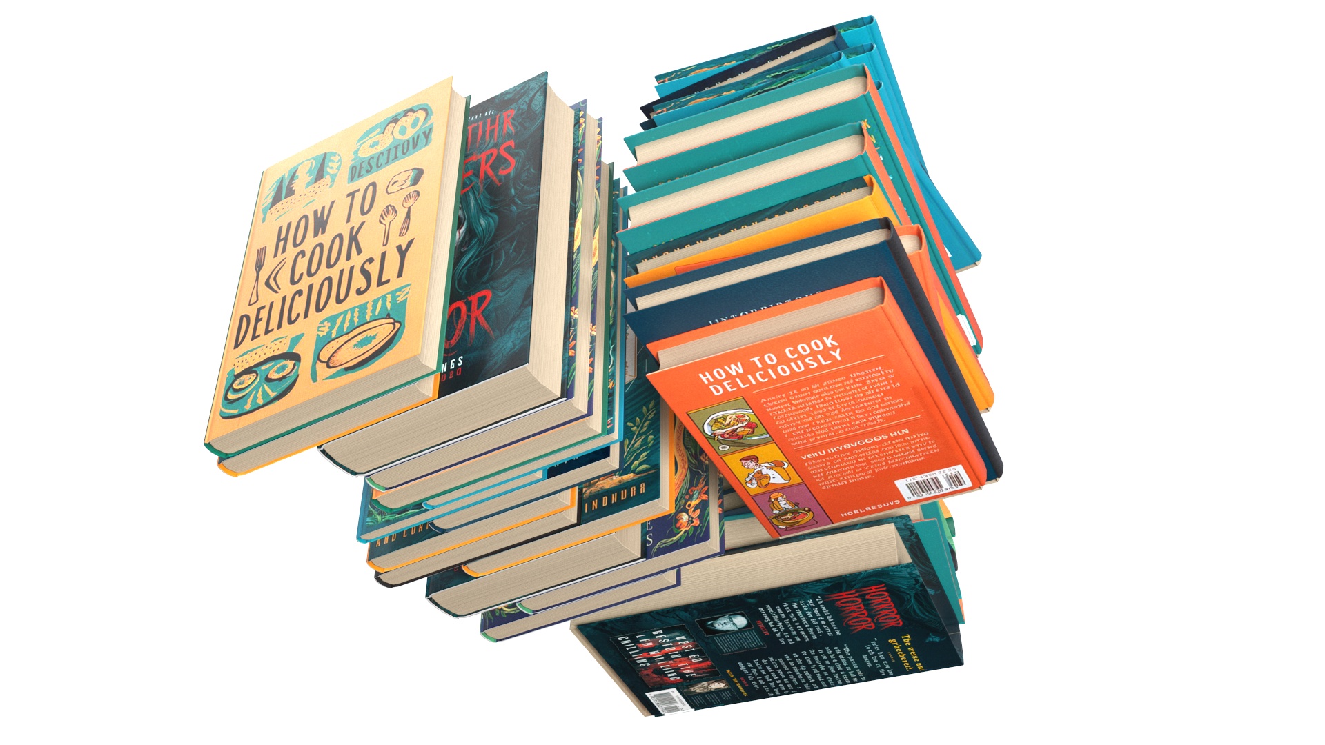 3D Books Stack