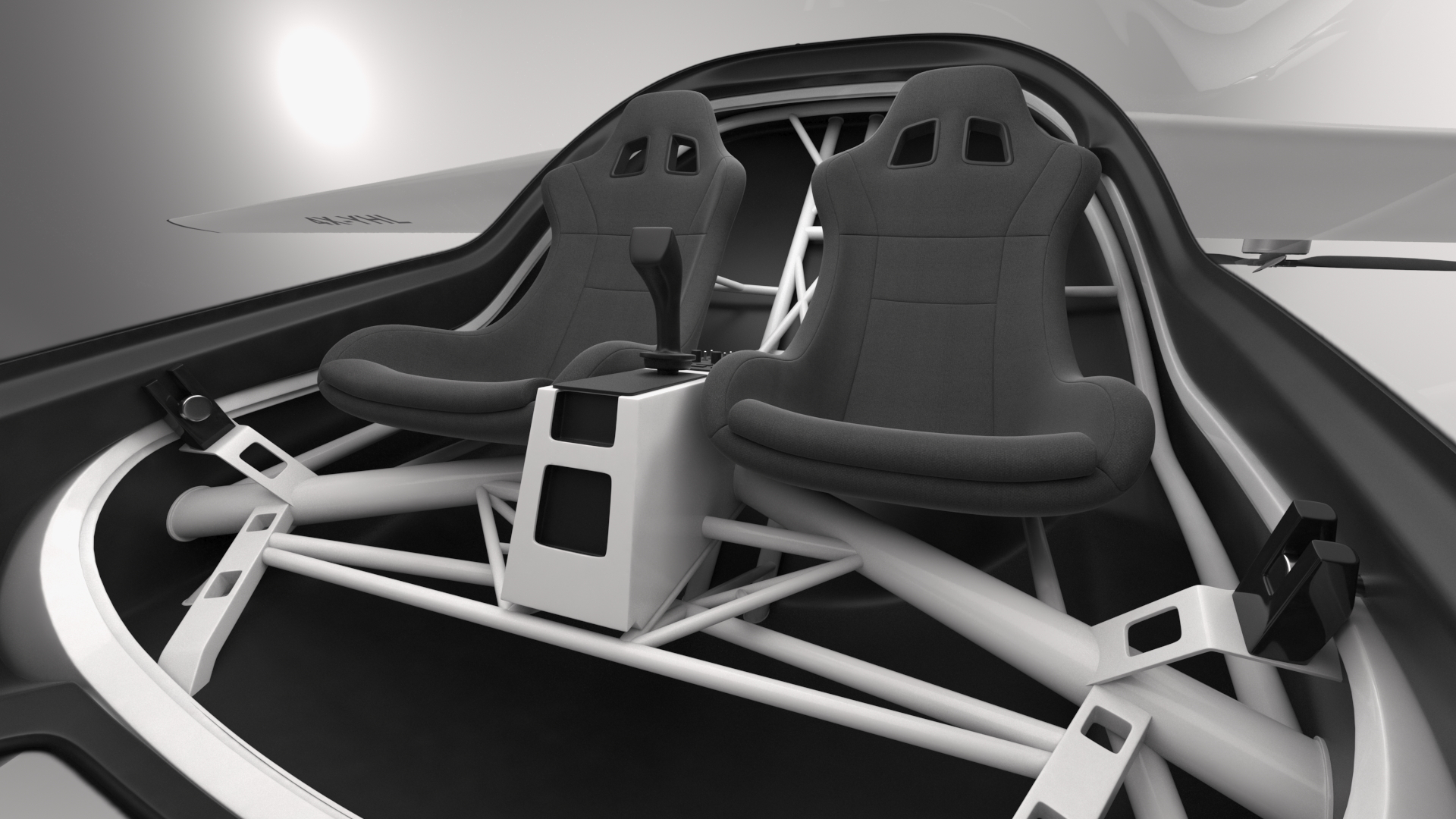 Two Seat Air Vehicle eVTOL Air One 3D model