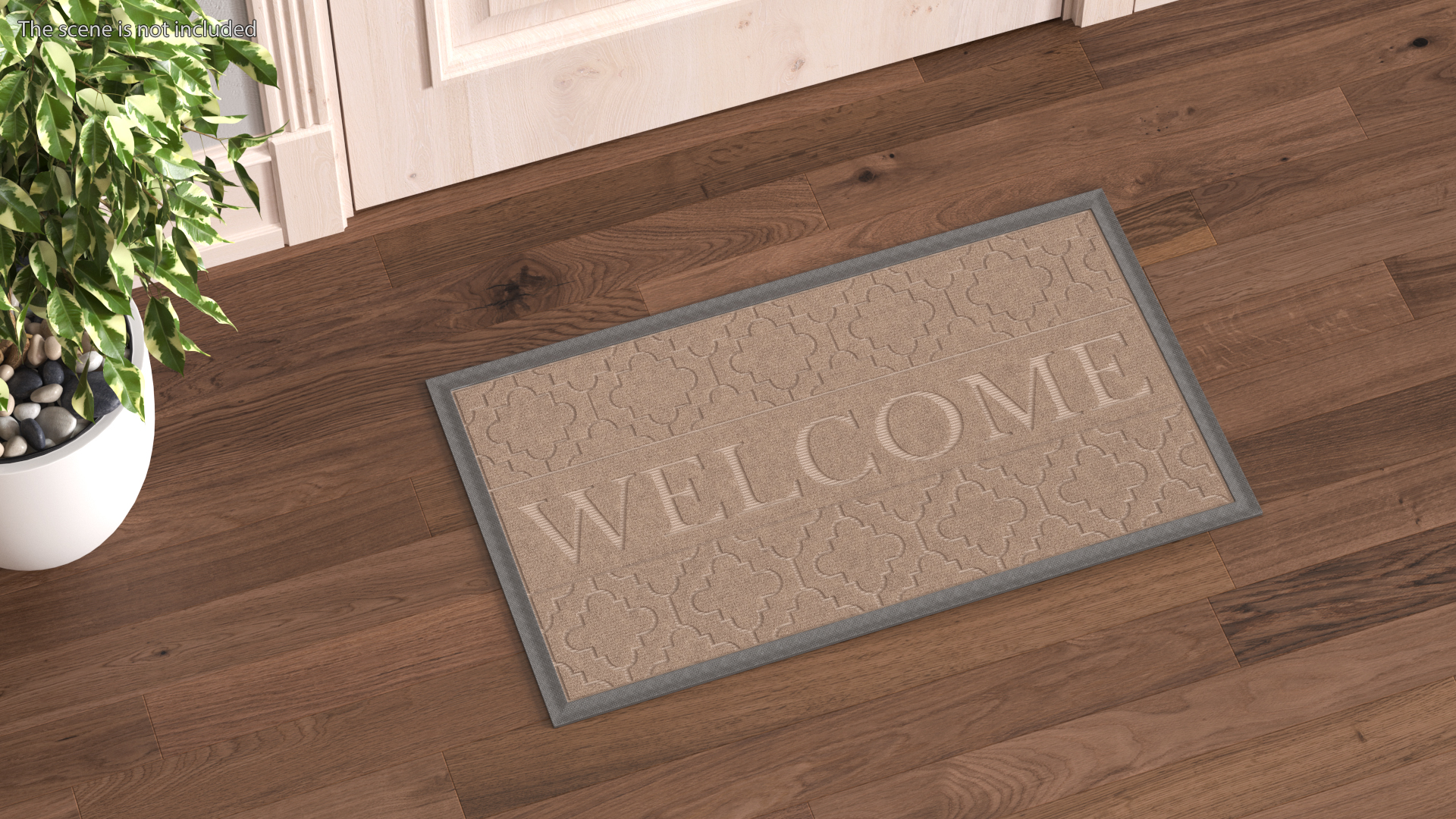 3D Brown Rectangular Door Mats Fur