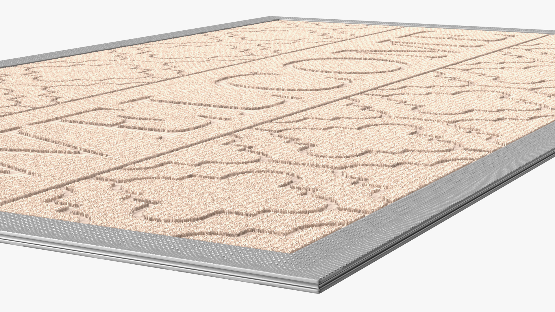 3D Brown Rectangular Door Mats Fur