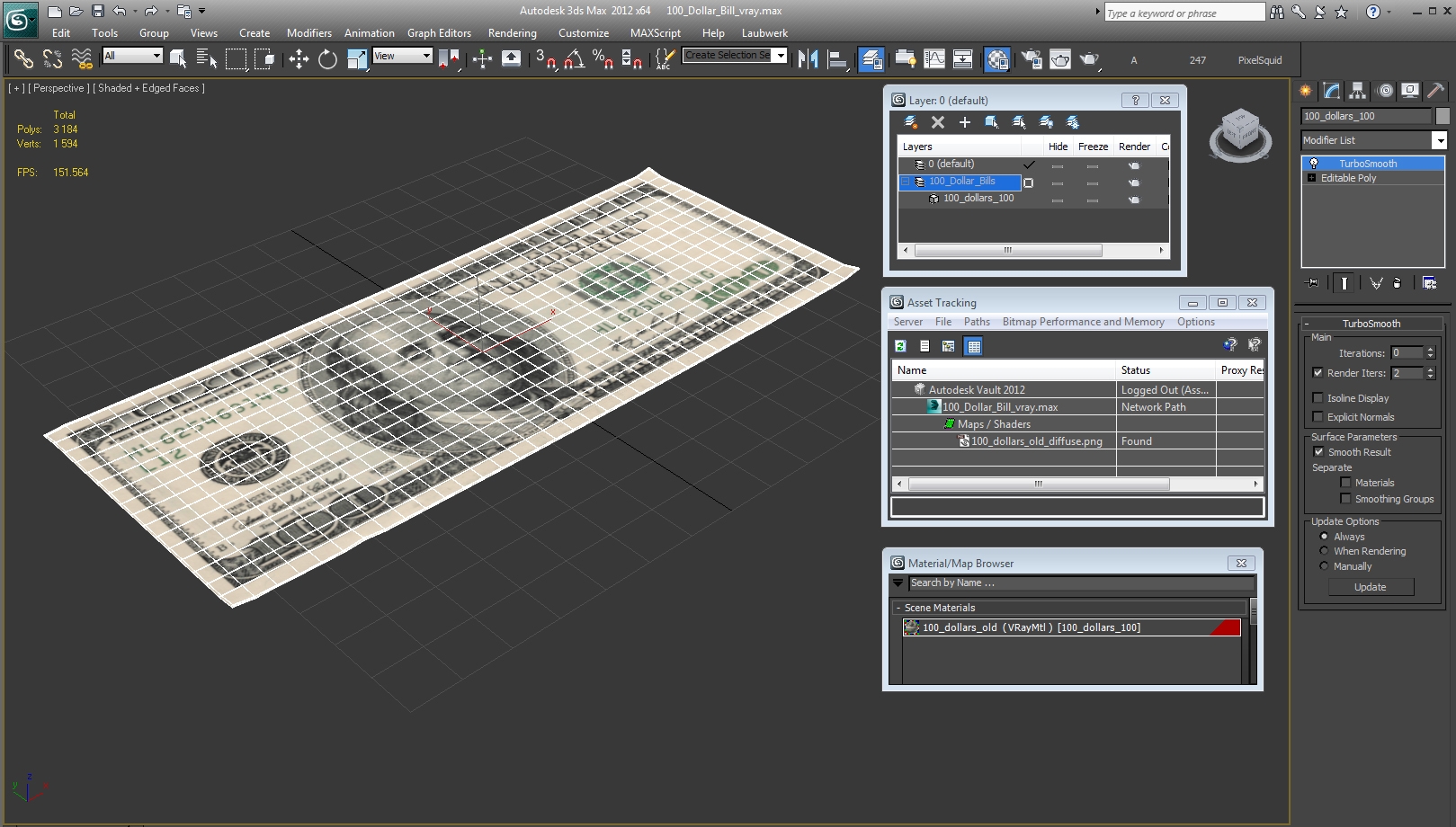 3D model 100 Dollar Bill