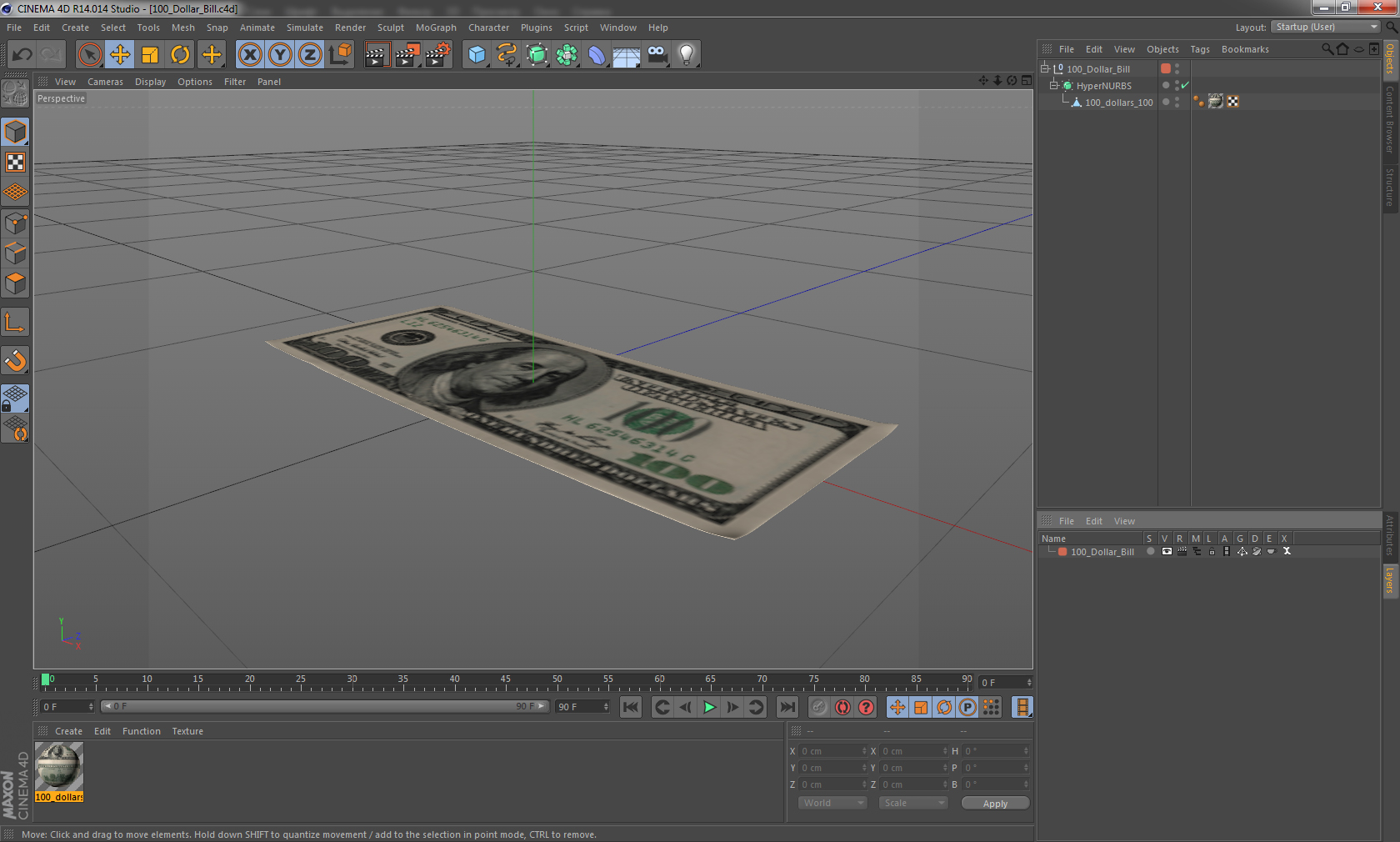 3D model 100 Dollar Bill