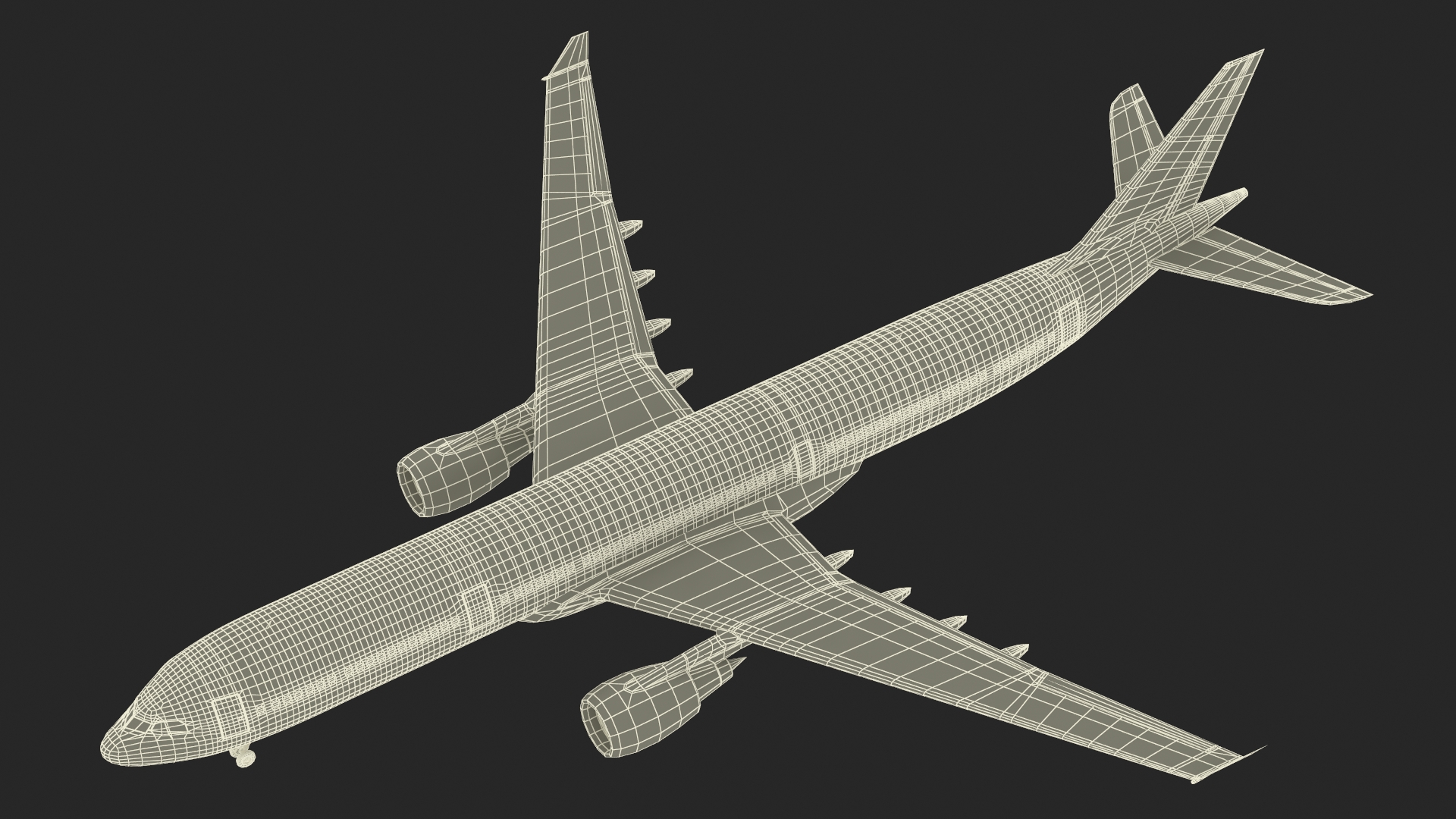 3D Commercial Airliner Airbus A330-300 Northwest Airlines Rigged