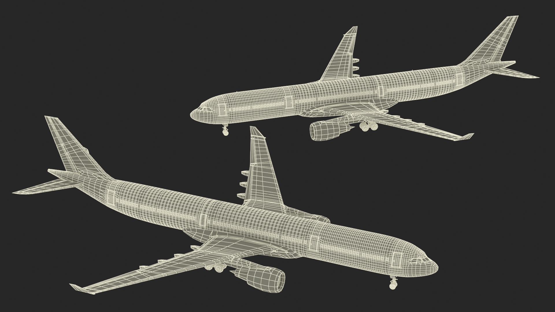 3D Commercial Airliner Airbus A330-300 Northwest Airlines Rigged