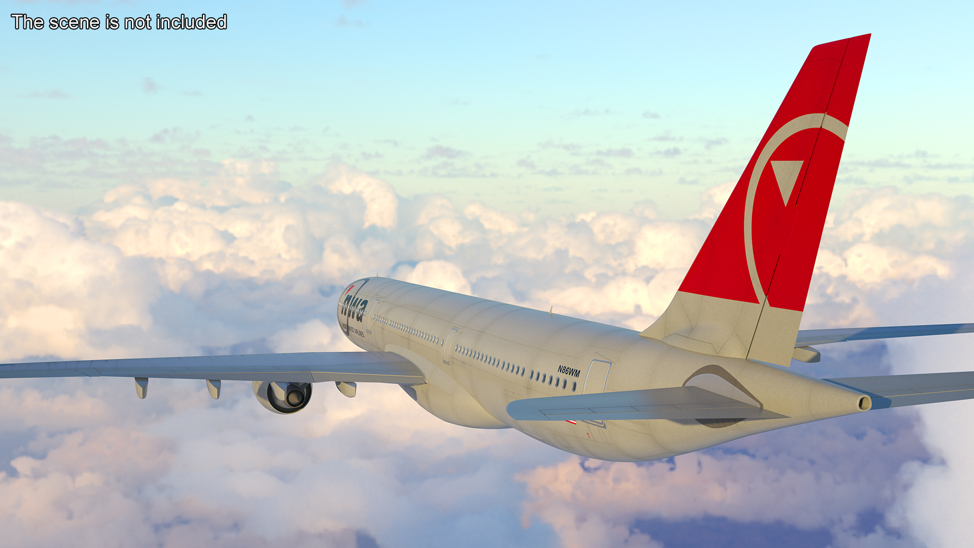 3D Commercial Airliner Airbus A330-300 Northwest Airlines Rigged
