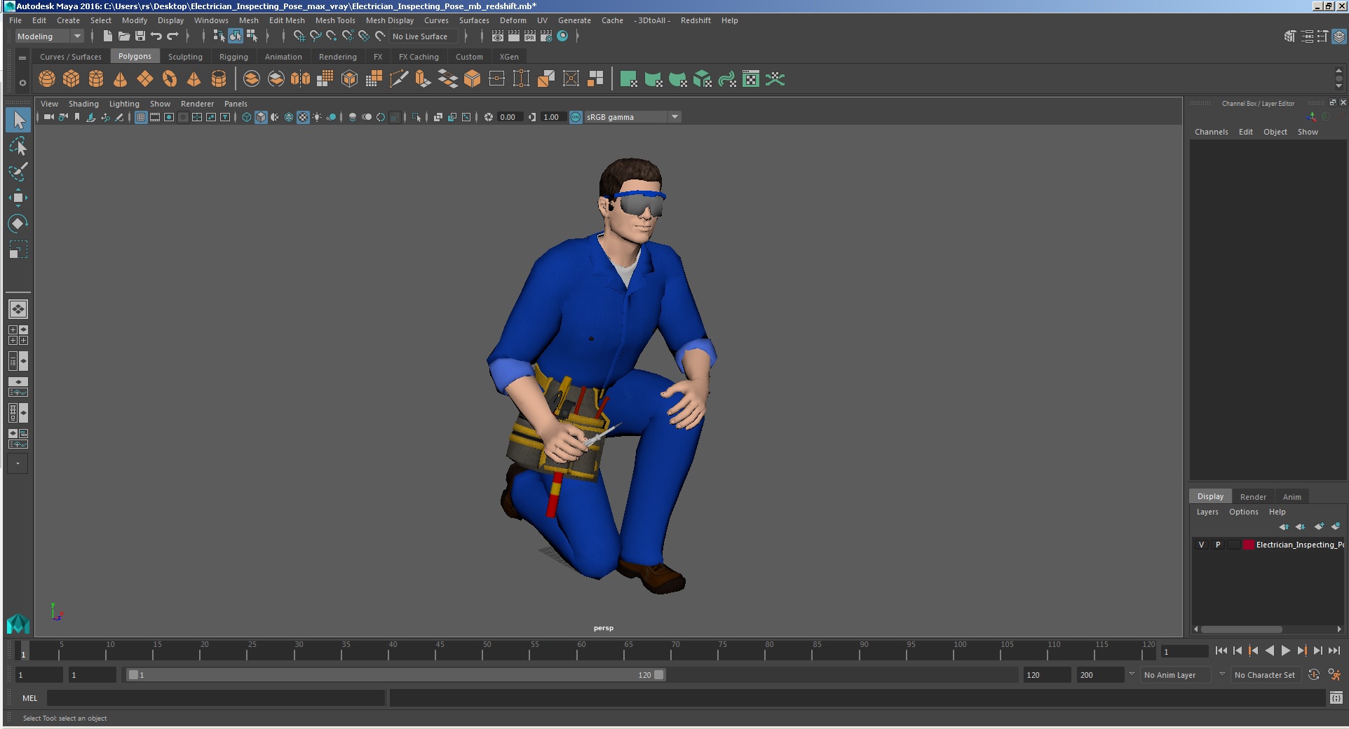 Electrician Inspecting Pose 3D