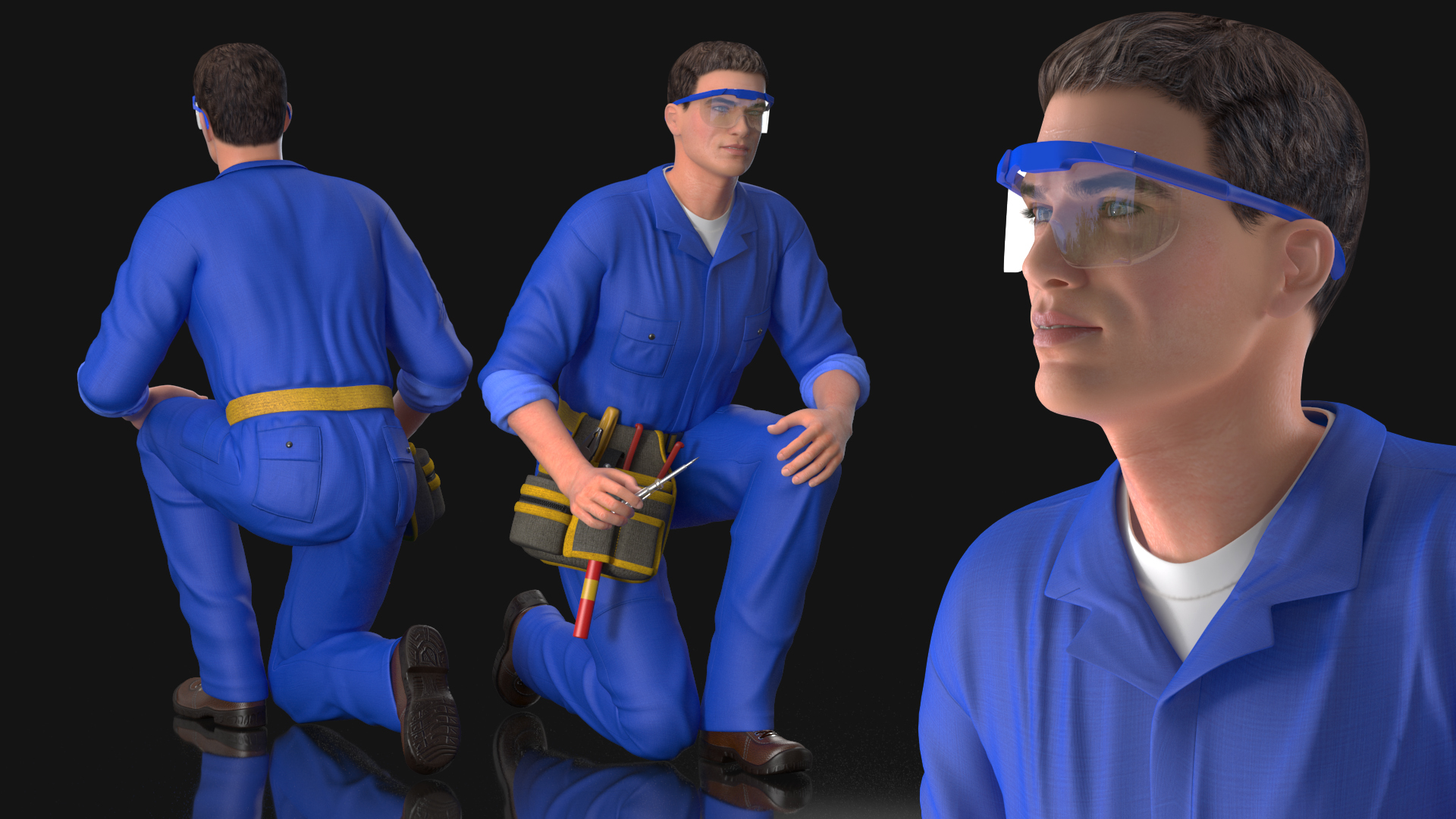 Electrician Inspecting Pose 3D