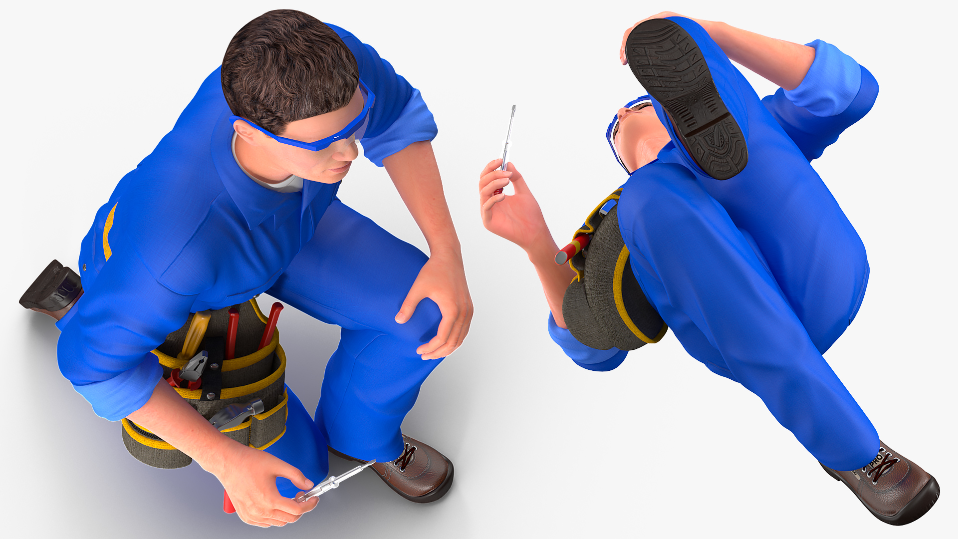 Electrician Inspecting Pose 3D
