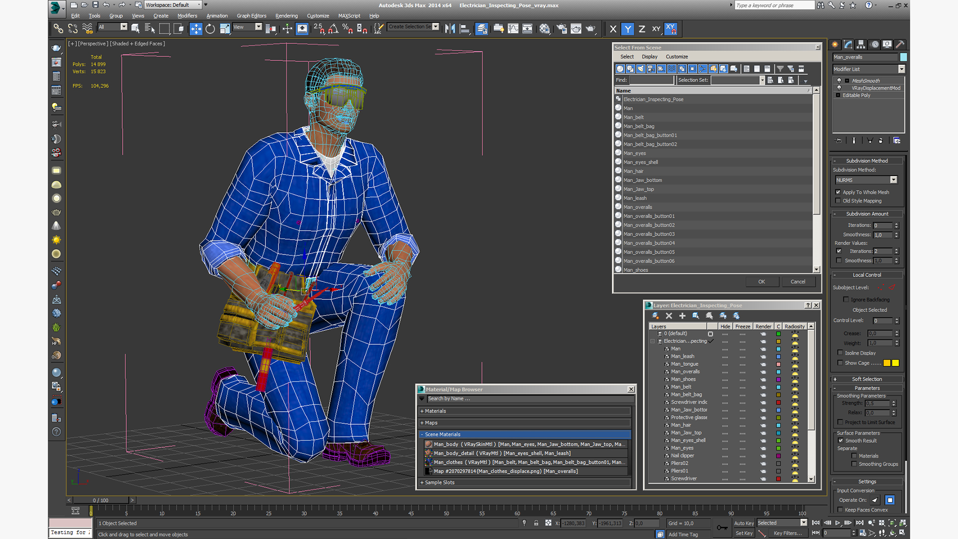 Electrician Inspecting Pose 3D