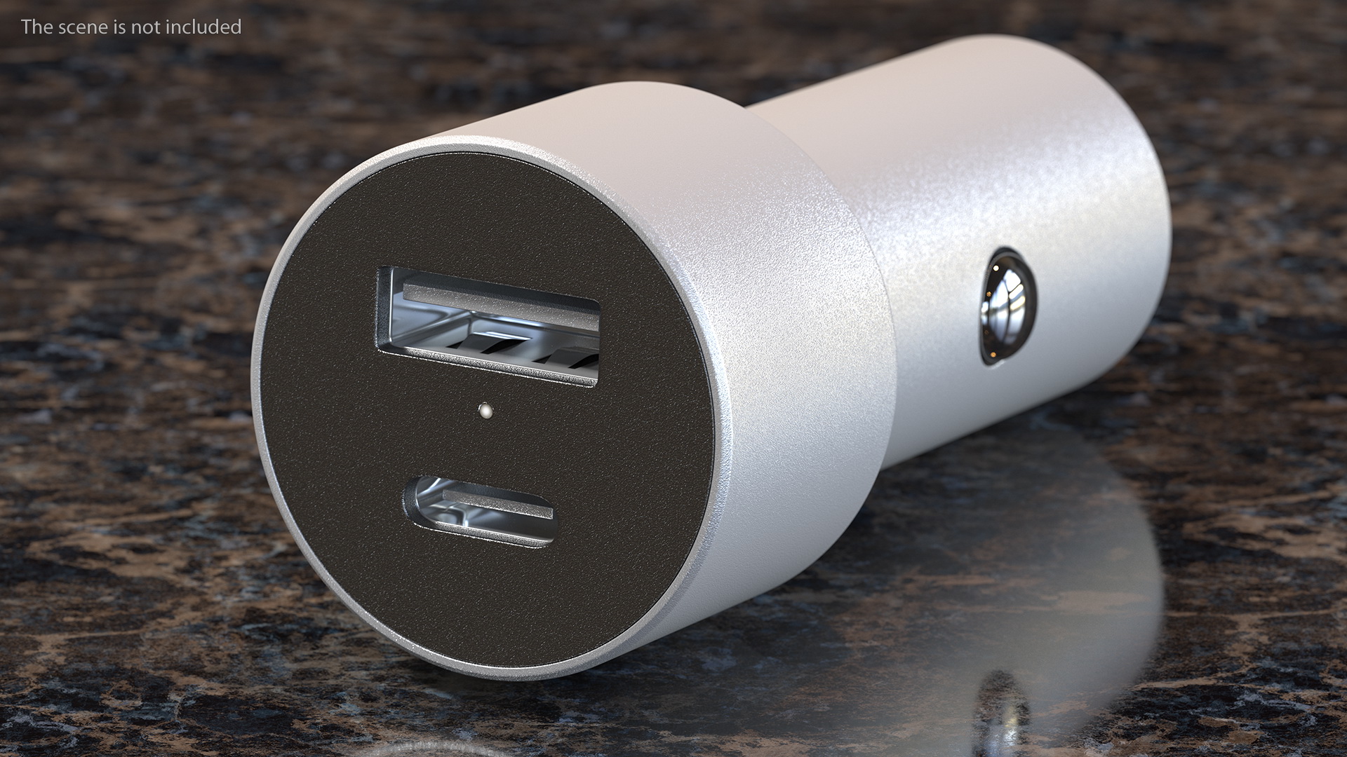 3D USB Type A and C Car Charger model