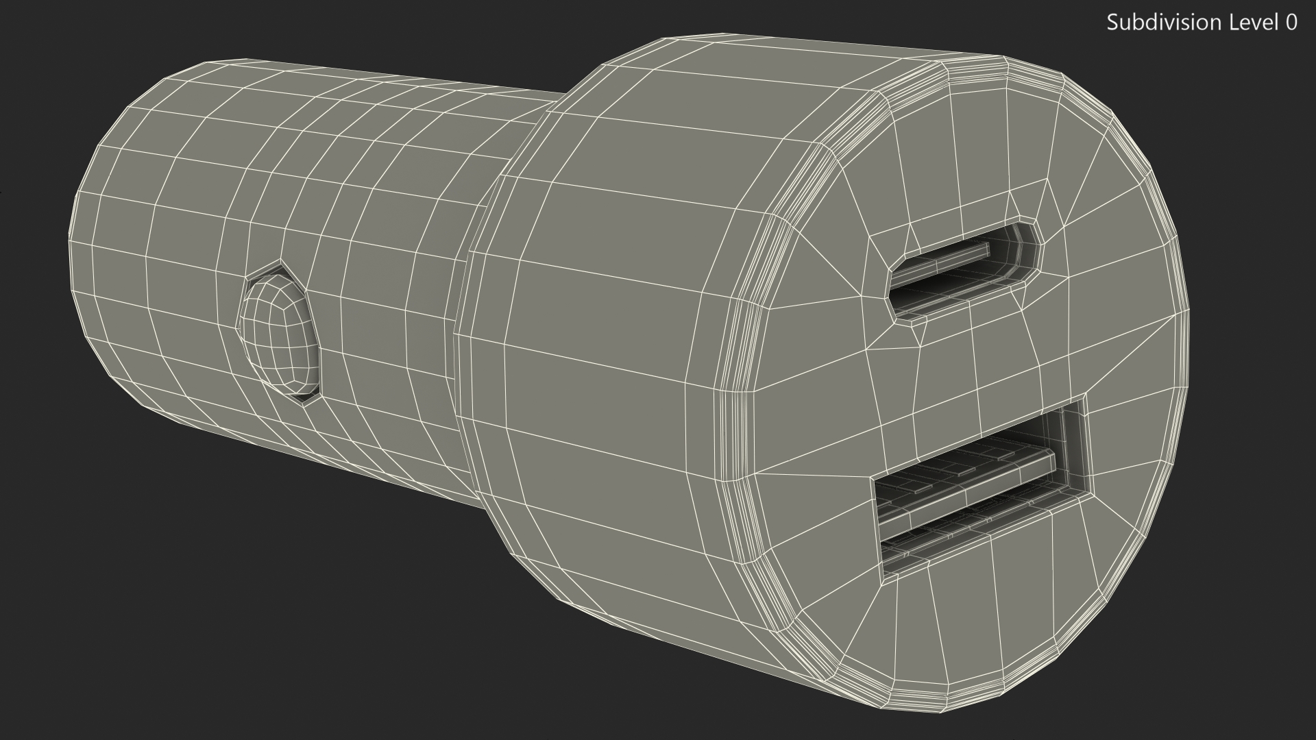 3D USB Type A and C Car Charger model