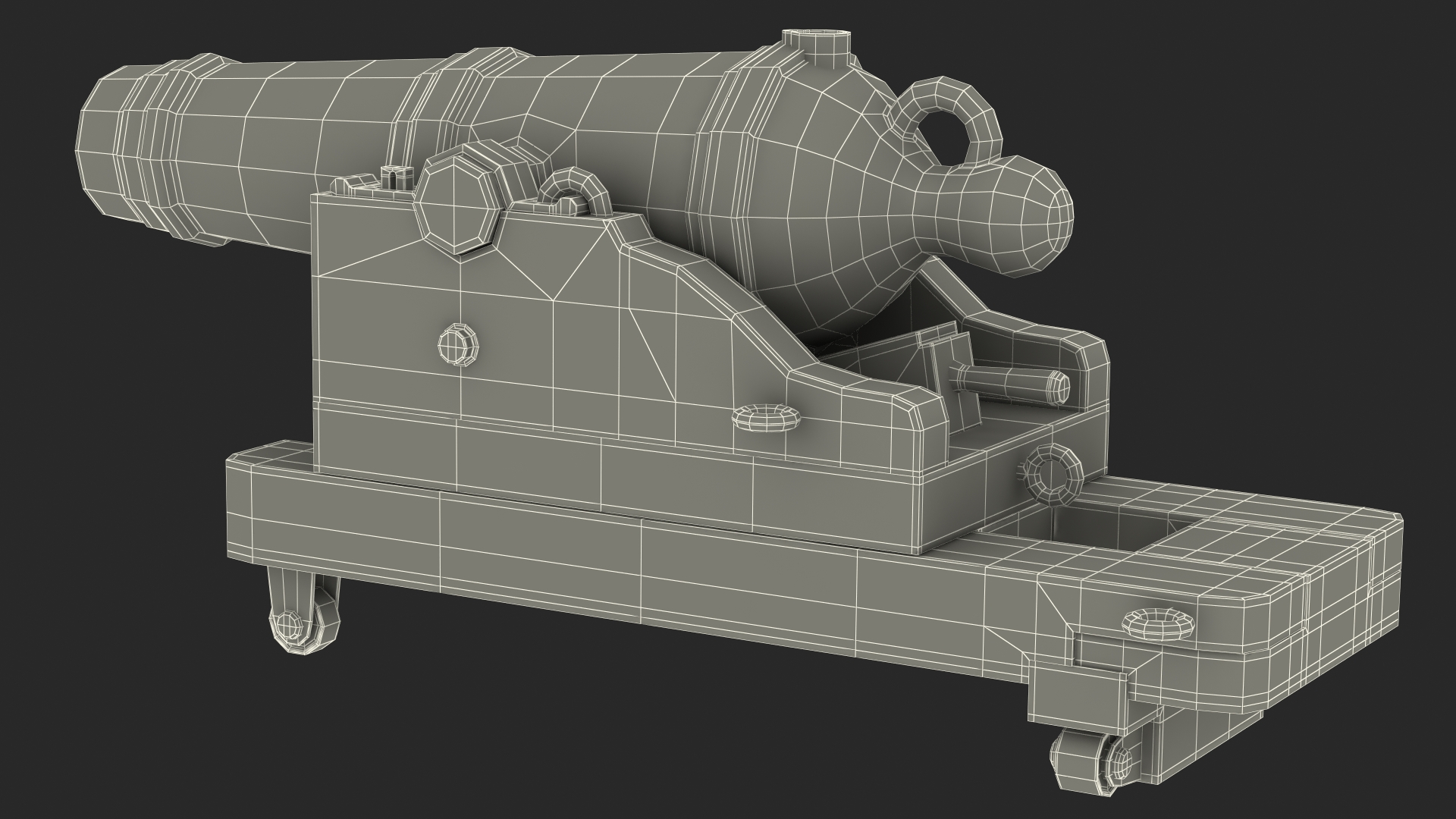 3D model Old Ship Cannon