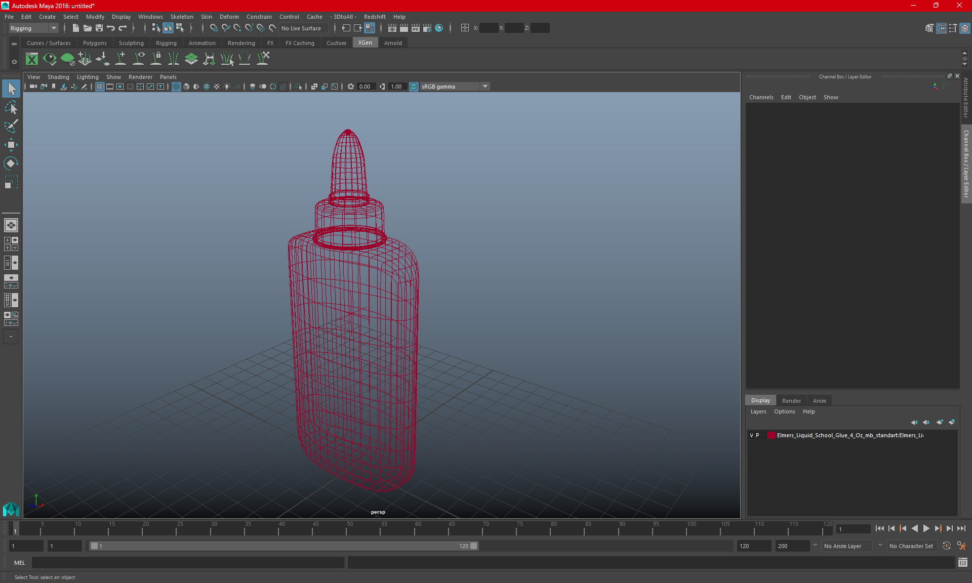 3D School Glue Bottle 200g model