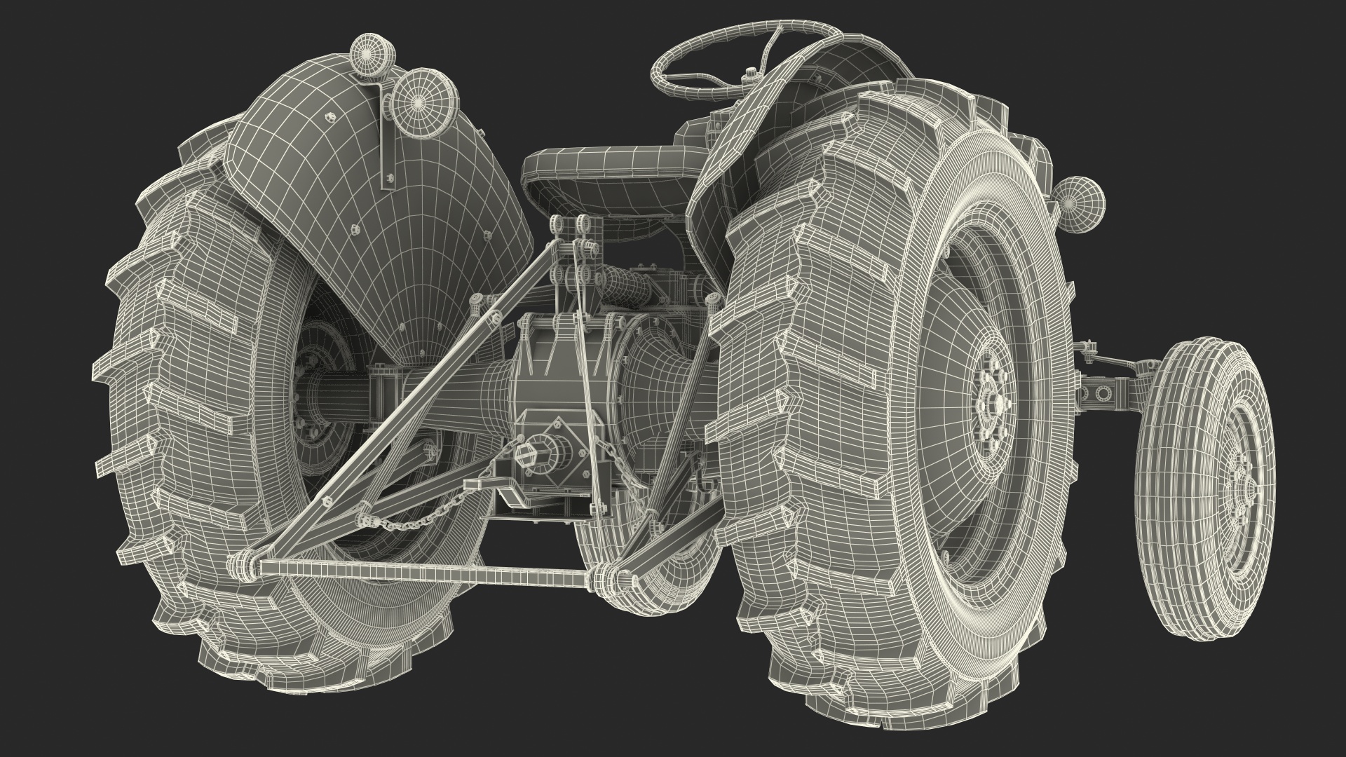 Restored Vintage Tractor Generic Rigged 3D model