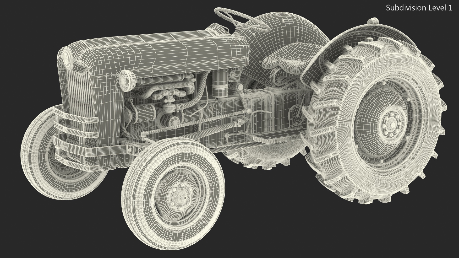 Restored Vintage Tractor Generic Rigged 3D model