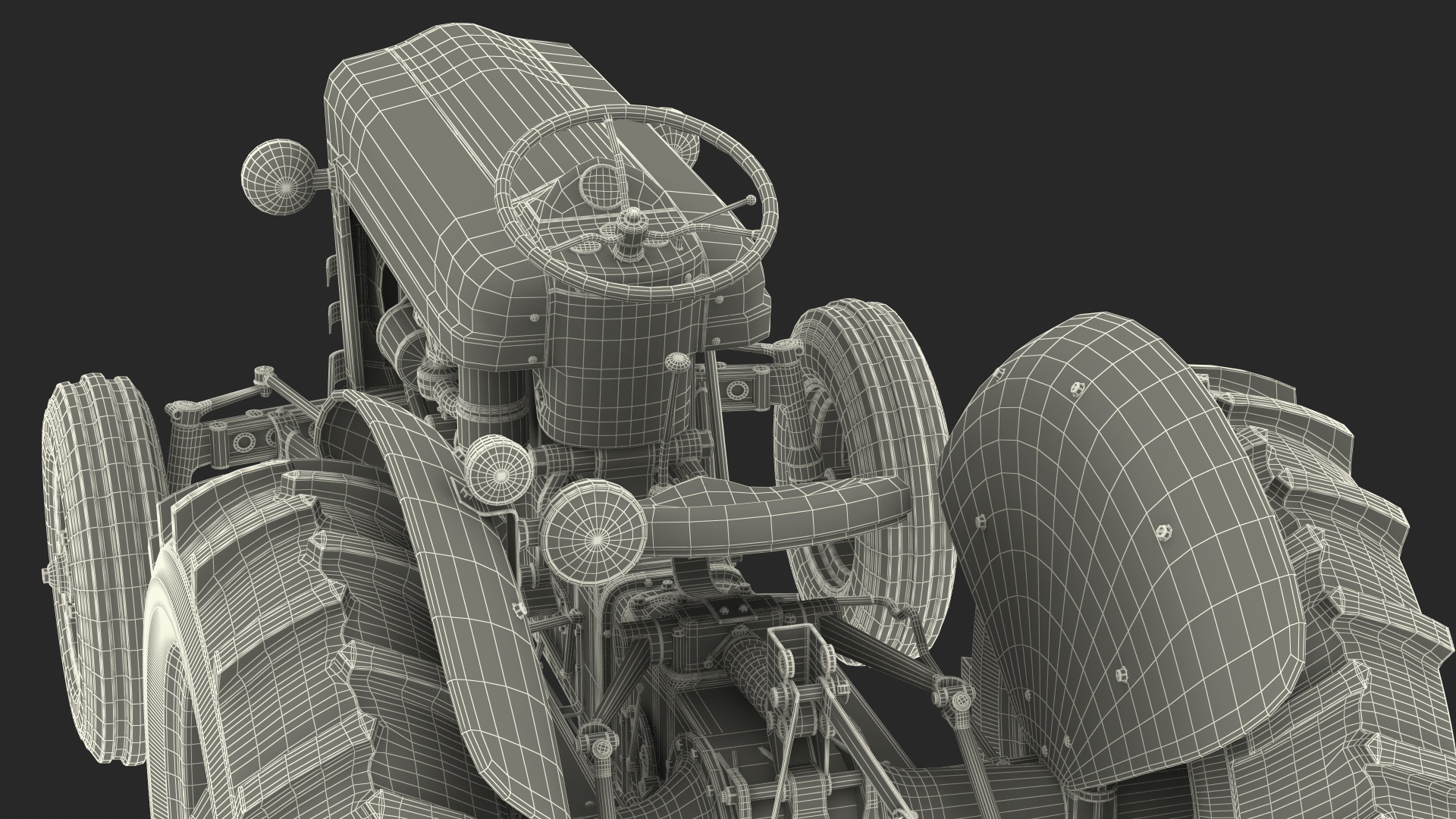 Restored Vintage Tractor Generic Rigged 3D model