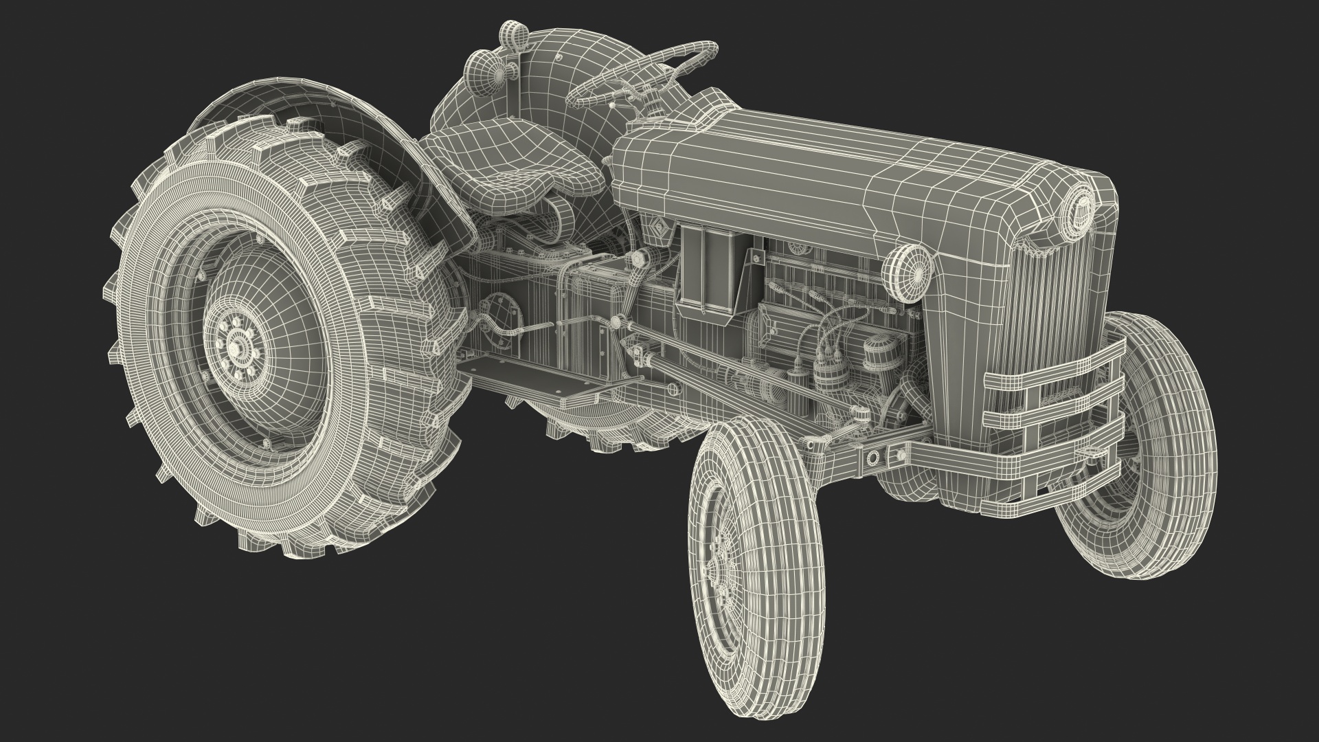 Restored Vintage Tractor Generic Rigged 3D model