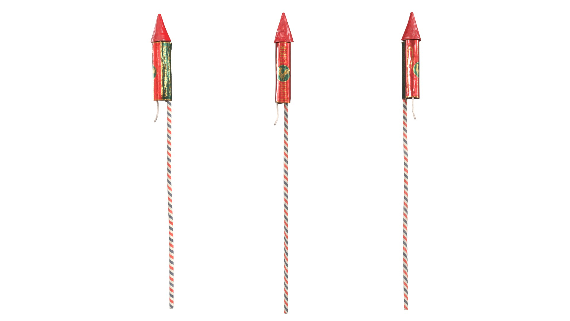 3D Firecracker Rocket model