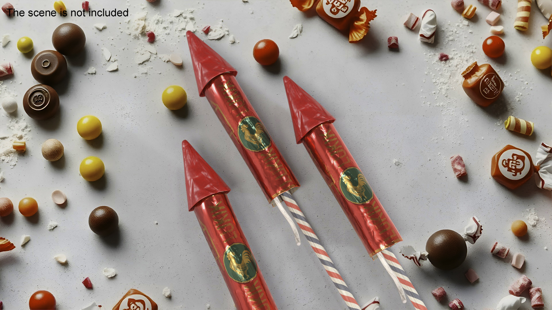 3D Firecracker Rocket model
