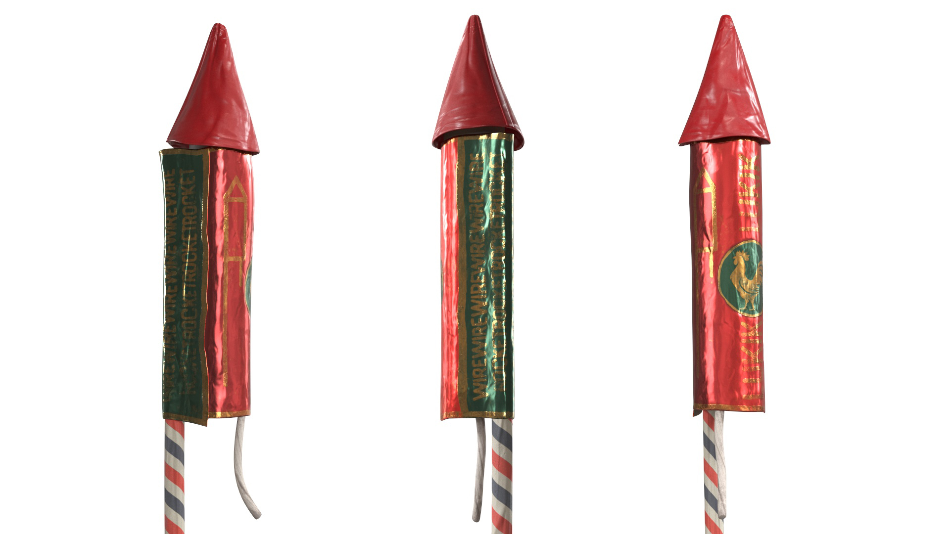 3D Firecracker Rocket model