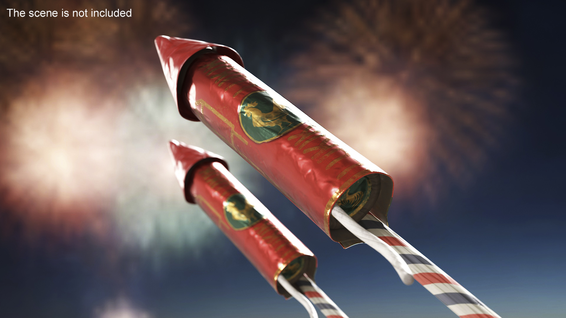 3D Firecracker Rocket model