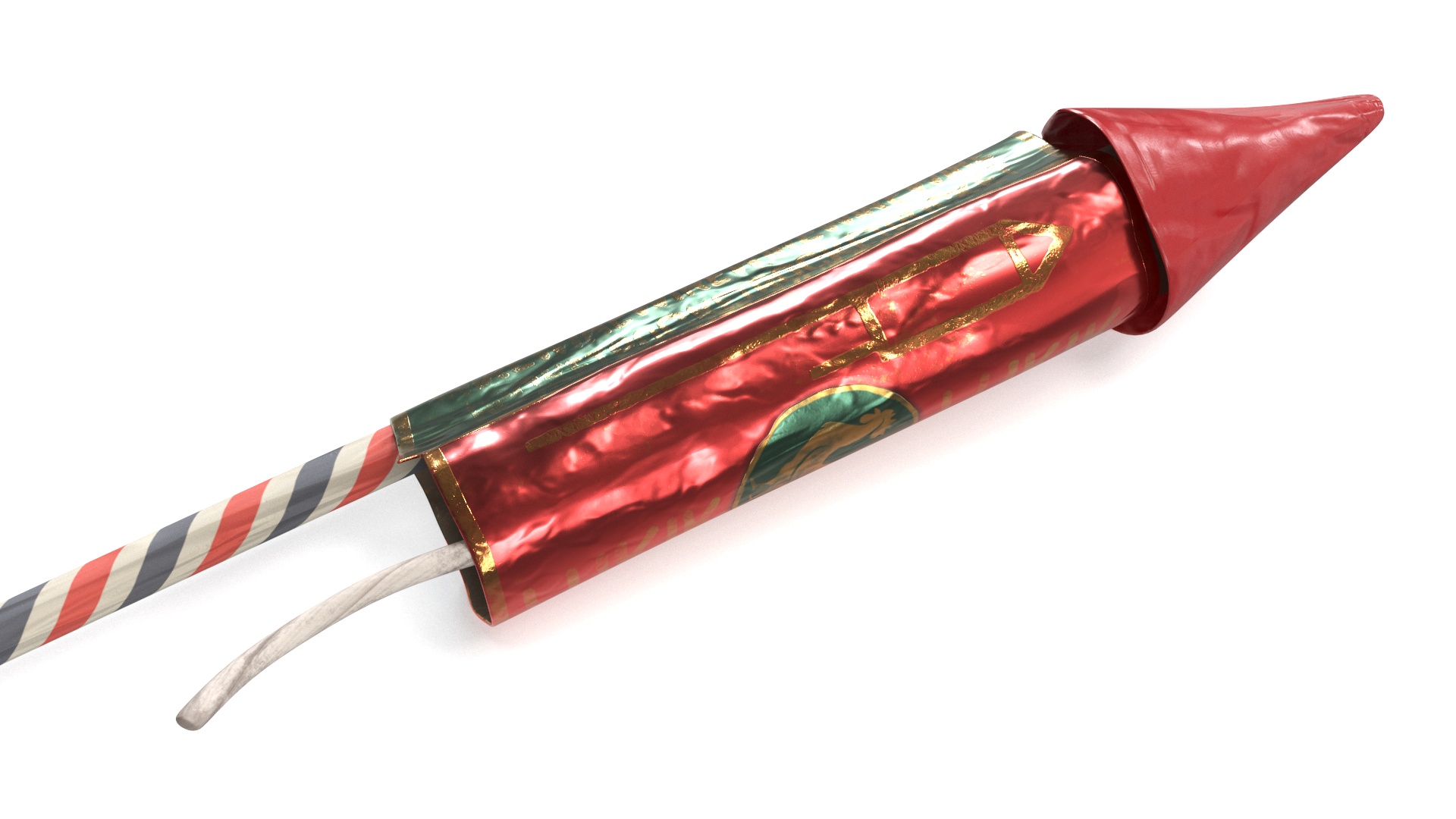 3D Firecracker Rocket model