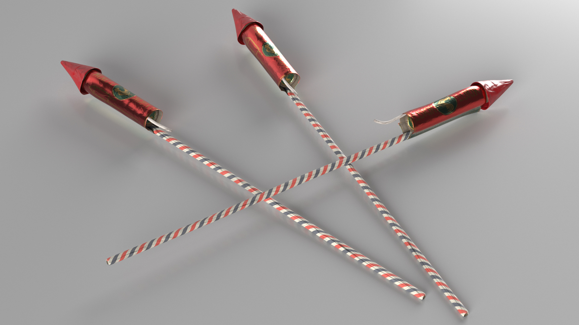 3D Firecracker Rocket model