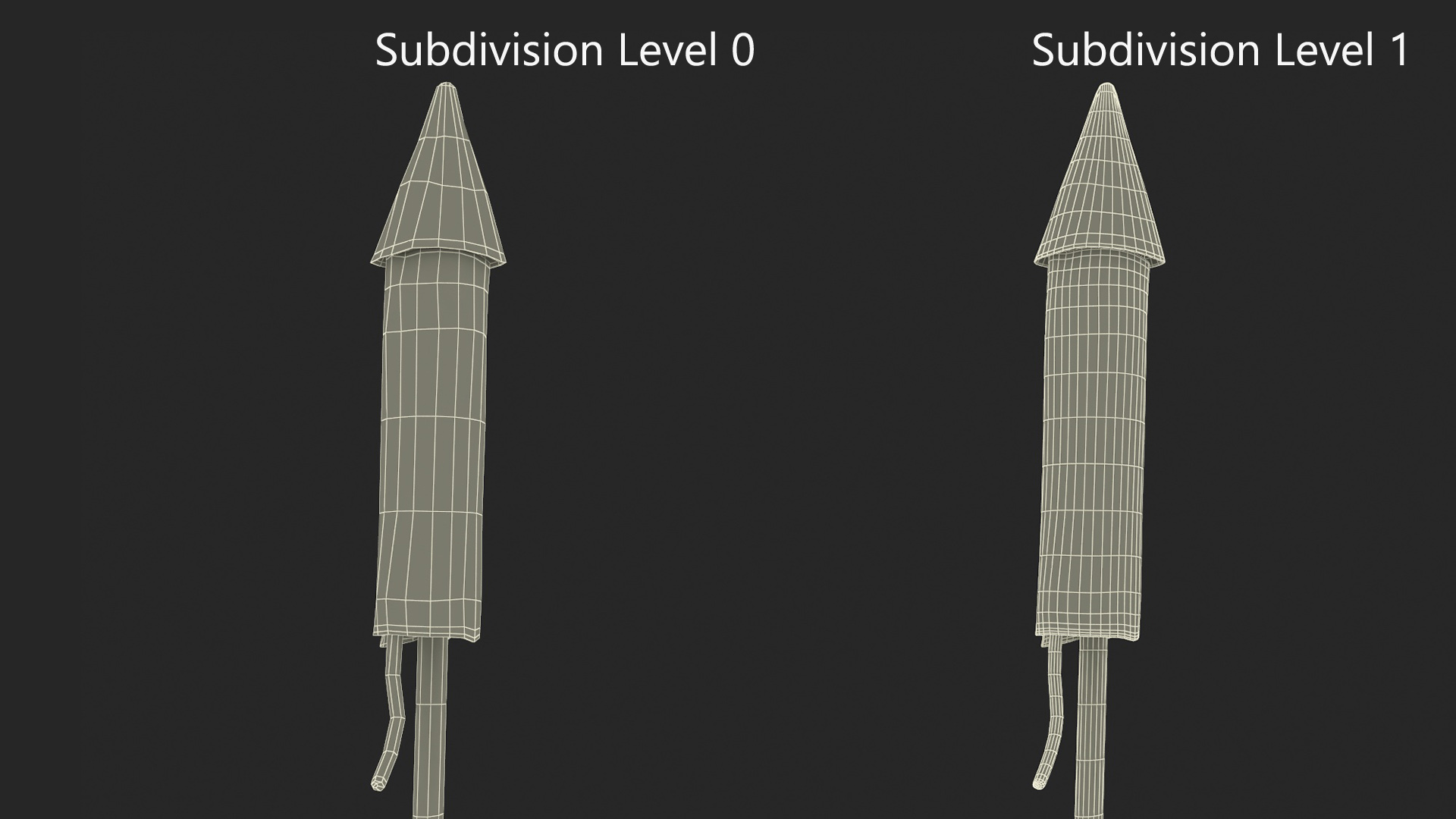 3D Firecracker Rocket model