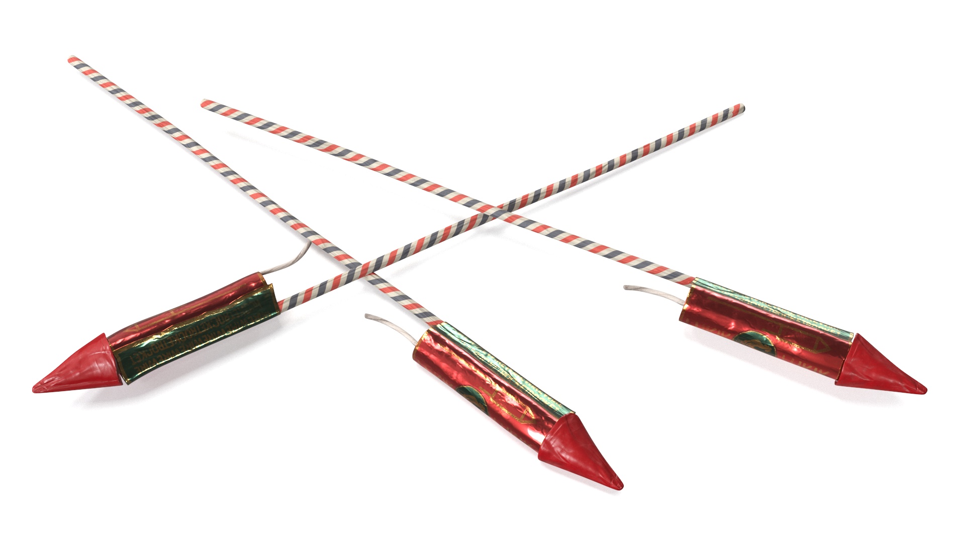 3D Firecracker Rocket model