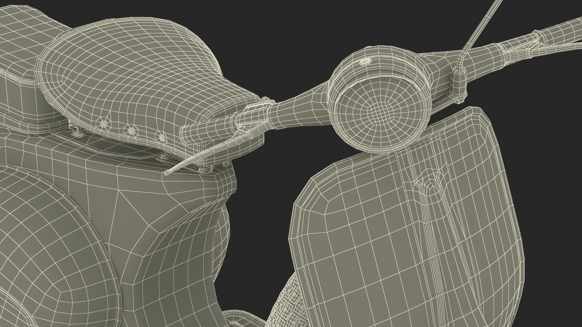 3D Vintage Scooter Vespa 125 Green Rigged model