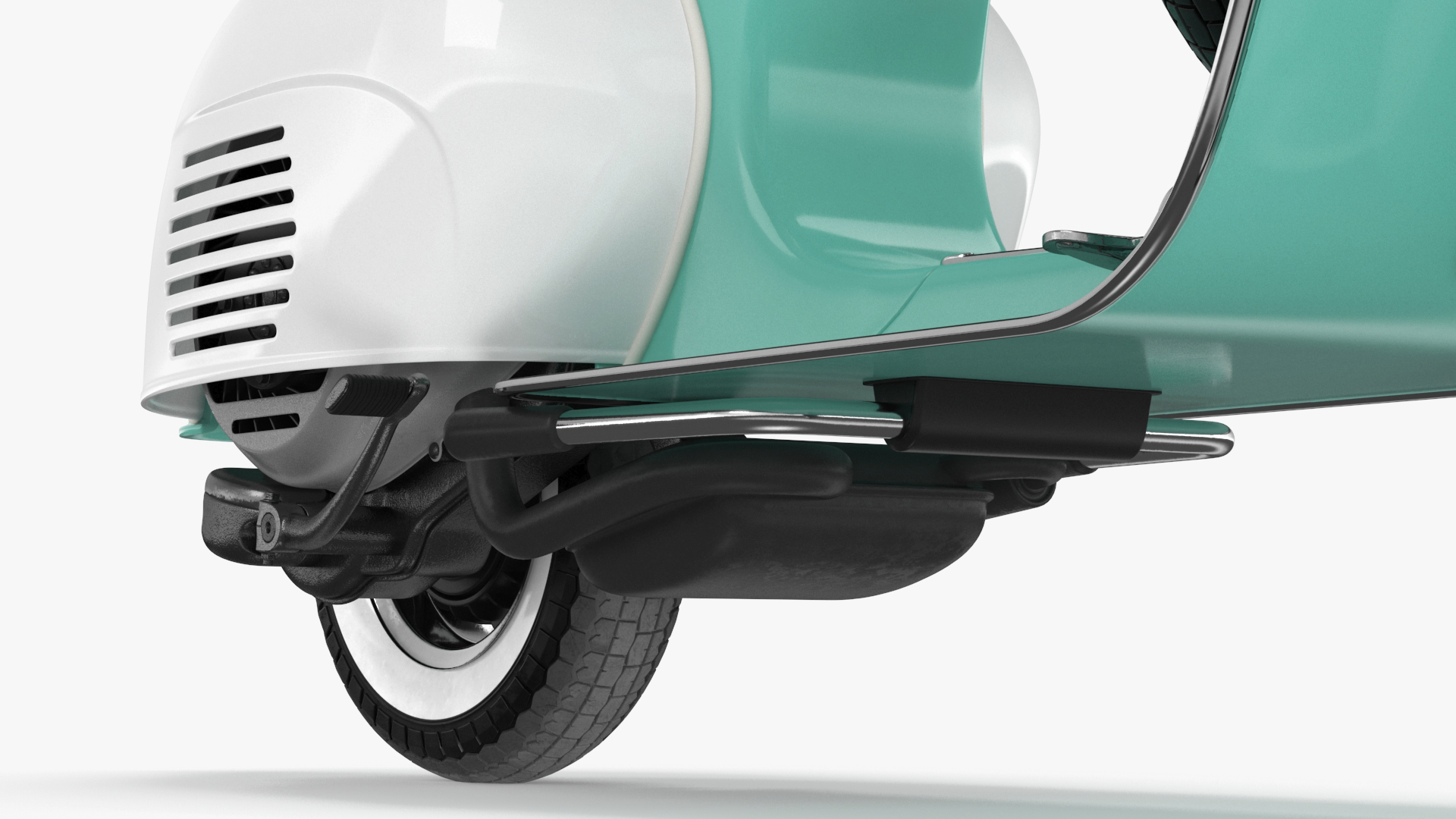 3D Vintage Scooter Vespa 125 Green Rigged model