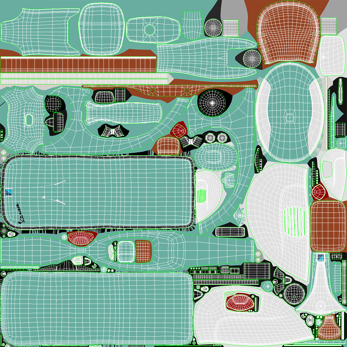 3D Vintage Scooter Vespa 125 Green Rigged model