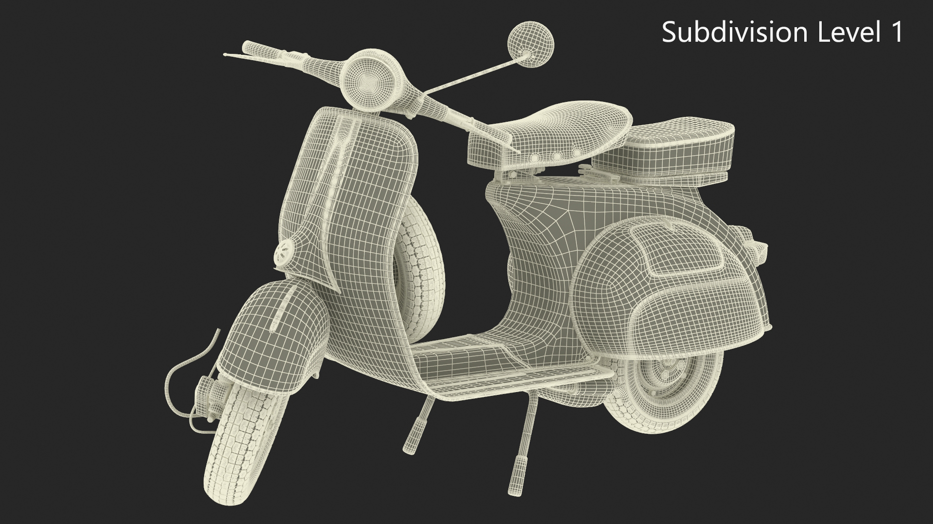 3D Vintage Scooter Vespa 125 Green Rigged model