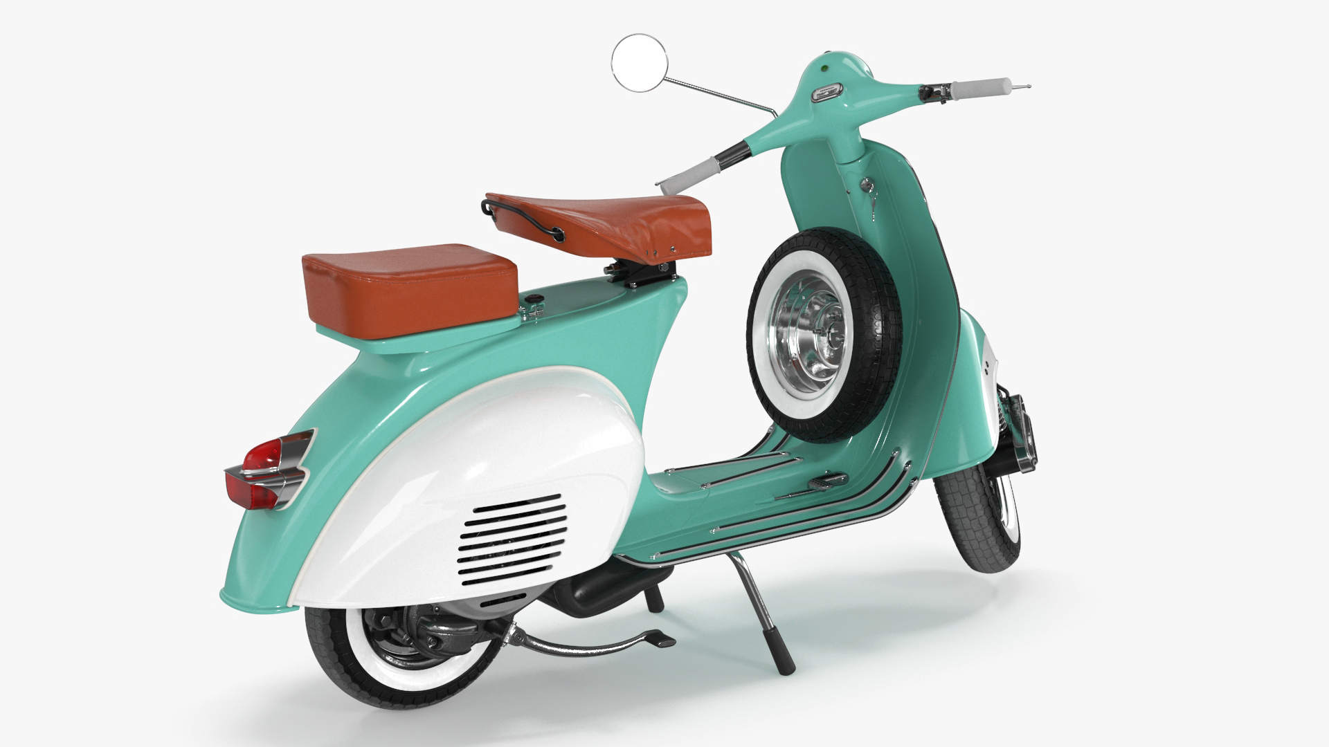 3D Vintage Scooter Vespa 125 Green Rigged model