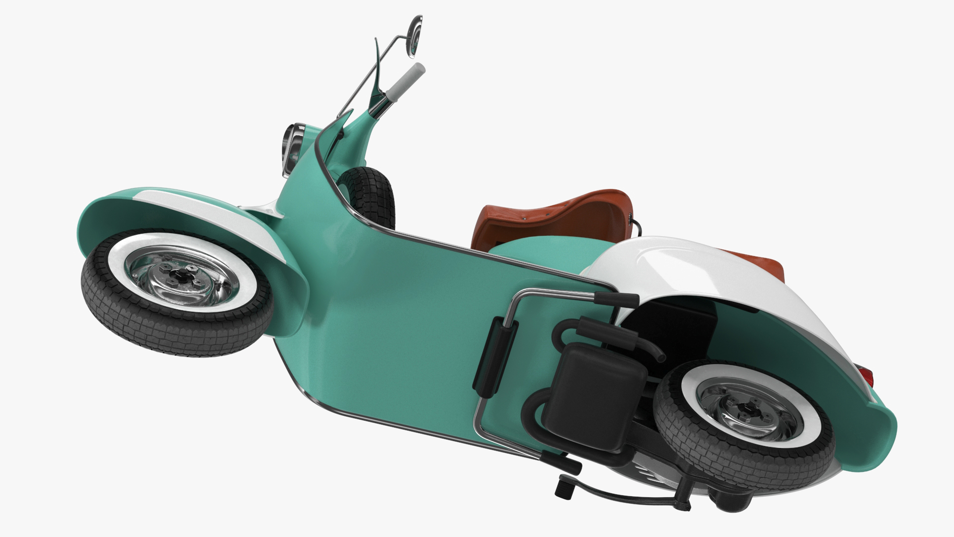 3D Vintage Scooter Vespa 125 Green Rigged model
