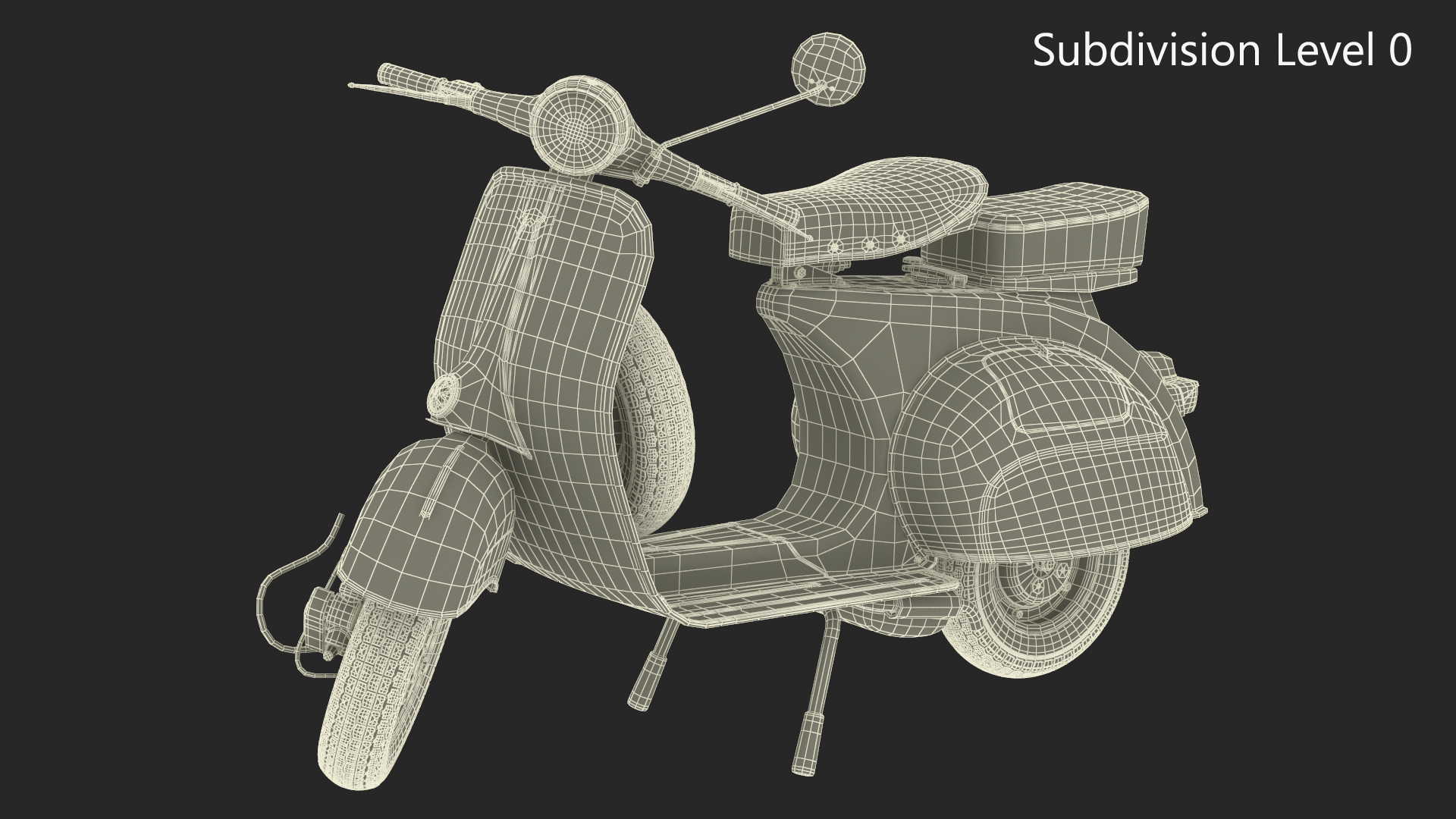 3D Vintage Scooter Vespa 125 Green Rigged model