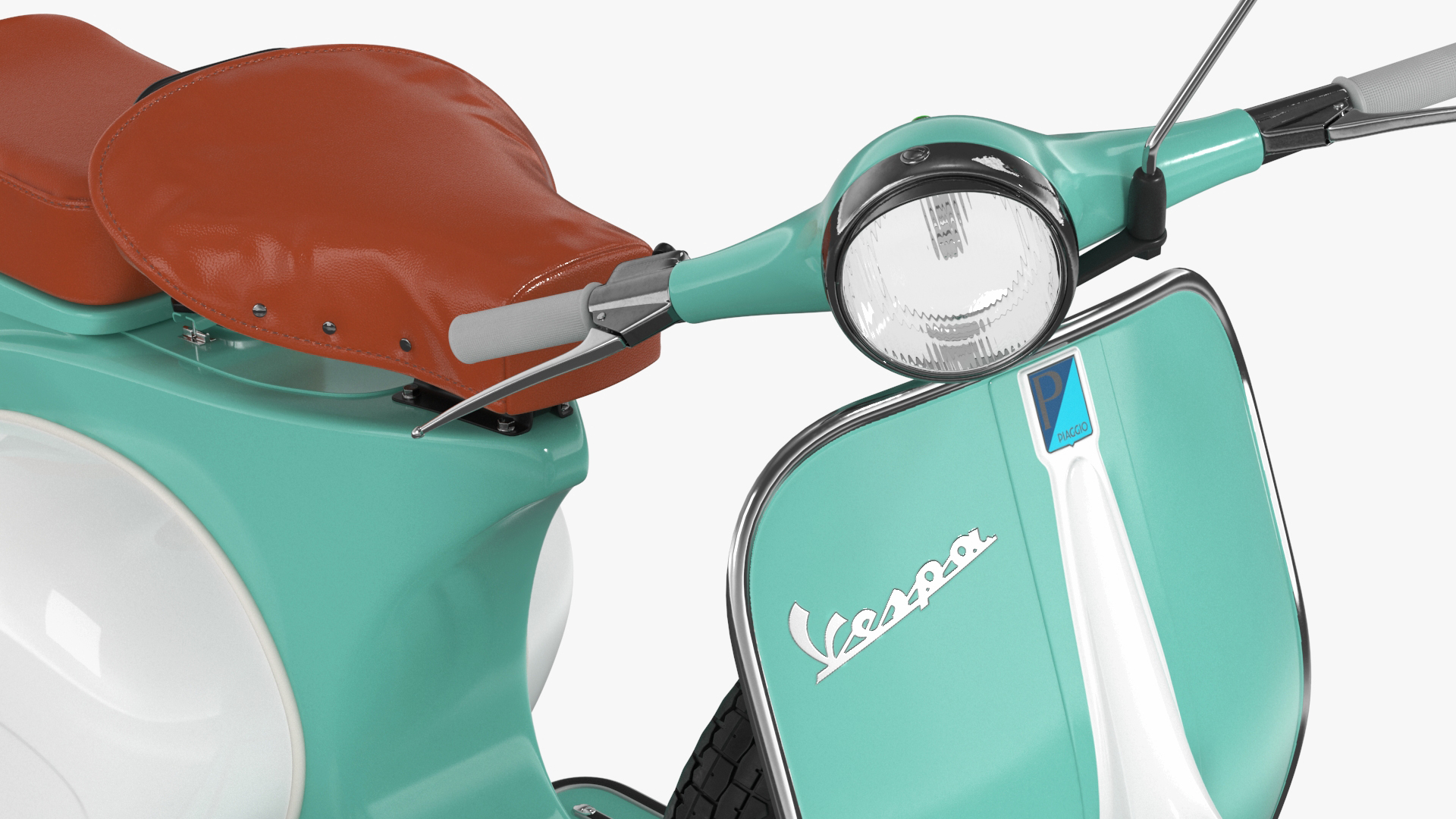 3D Vintage Scooter Vespa 125 Green Rigged model
