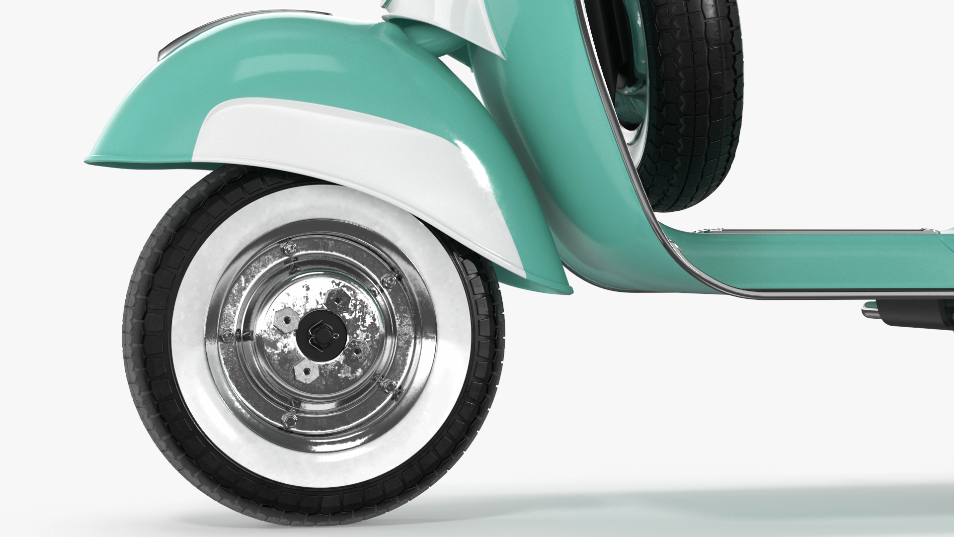 3D Vintage Scooter Vespa 125 Green Rigged model