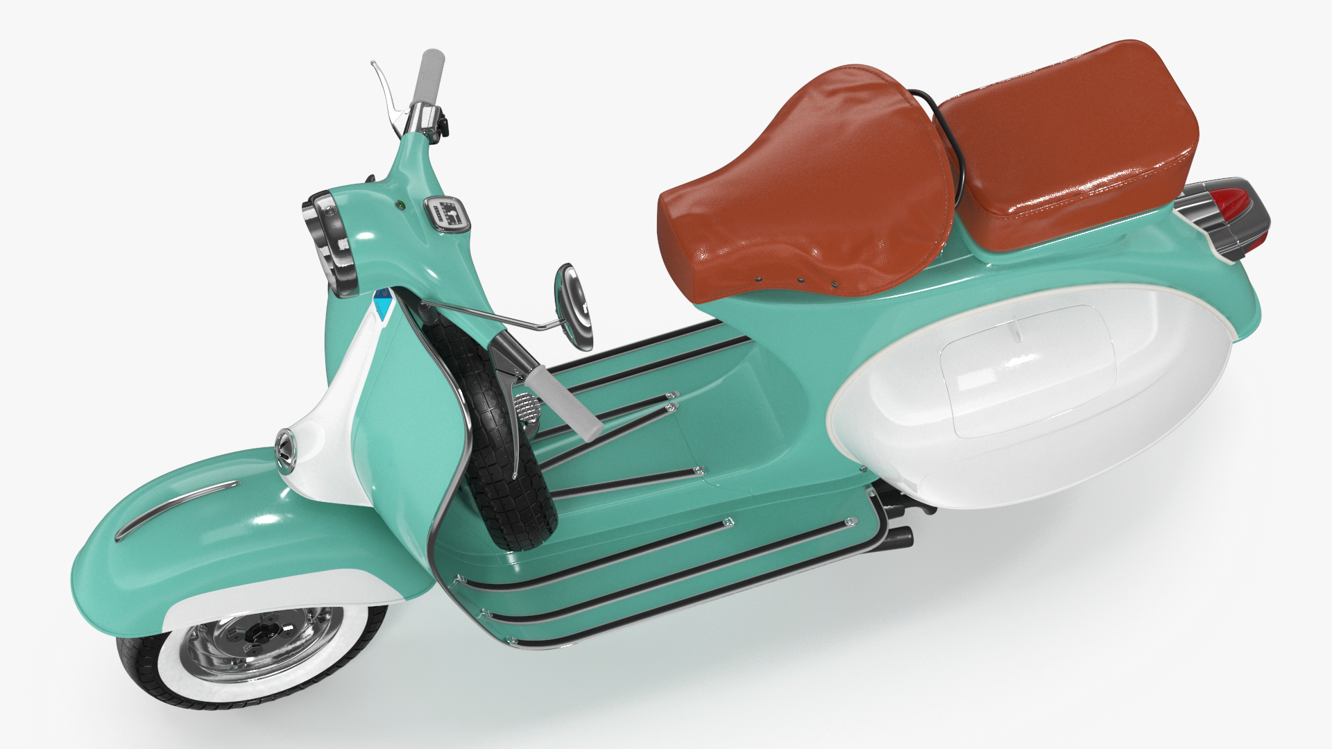 3D Vintage Scooter Vespa 125 Green Rigged model