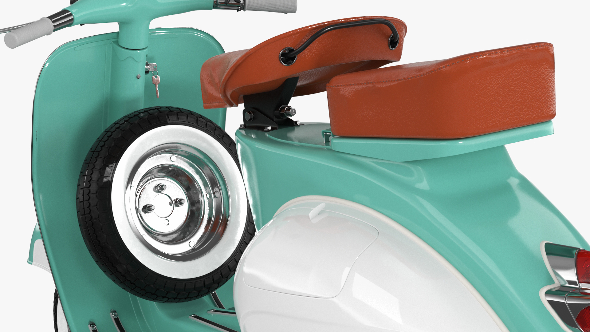 3D Vintage Scooter Vespa 125 Green Rigged model