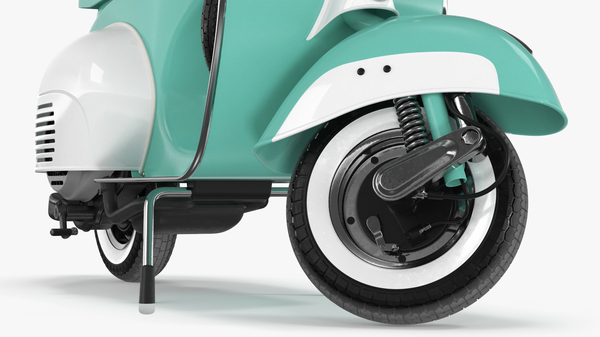 3D Vintage Scooter Vespa 125 Green Rigged model