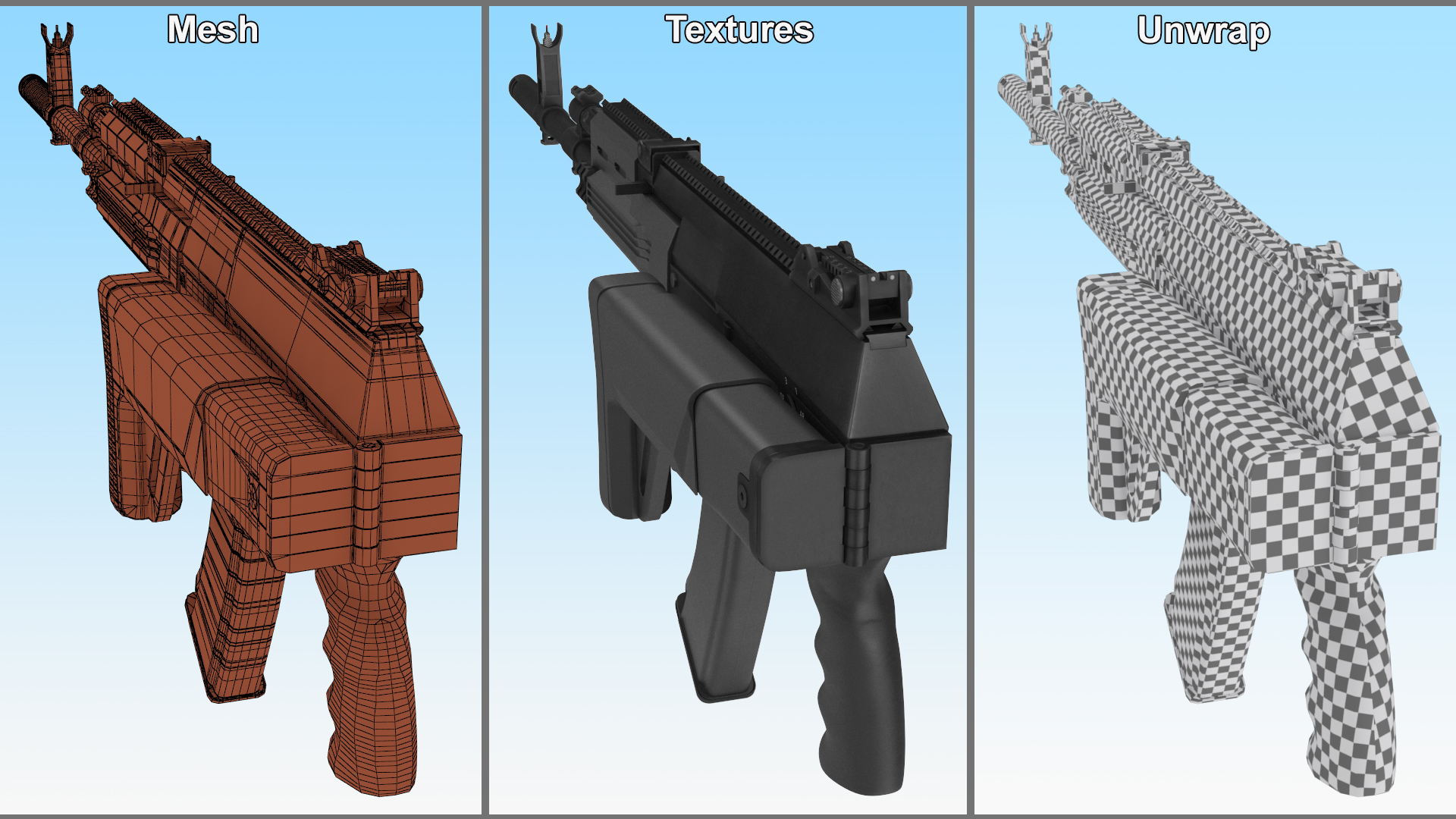 3D Kalashnikov AK-12 2011 with Folded Buttstock New model