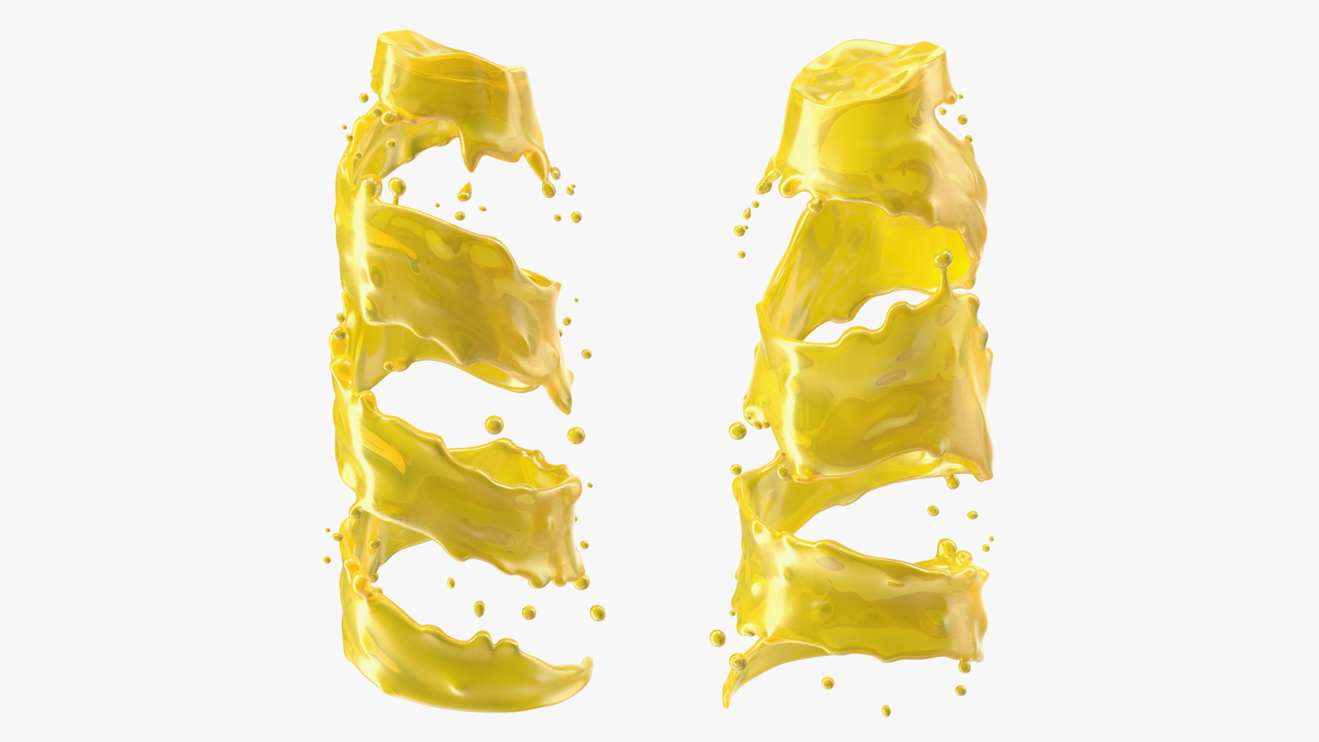 3D Orange Twisted Splash