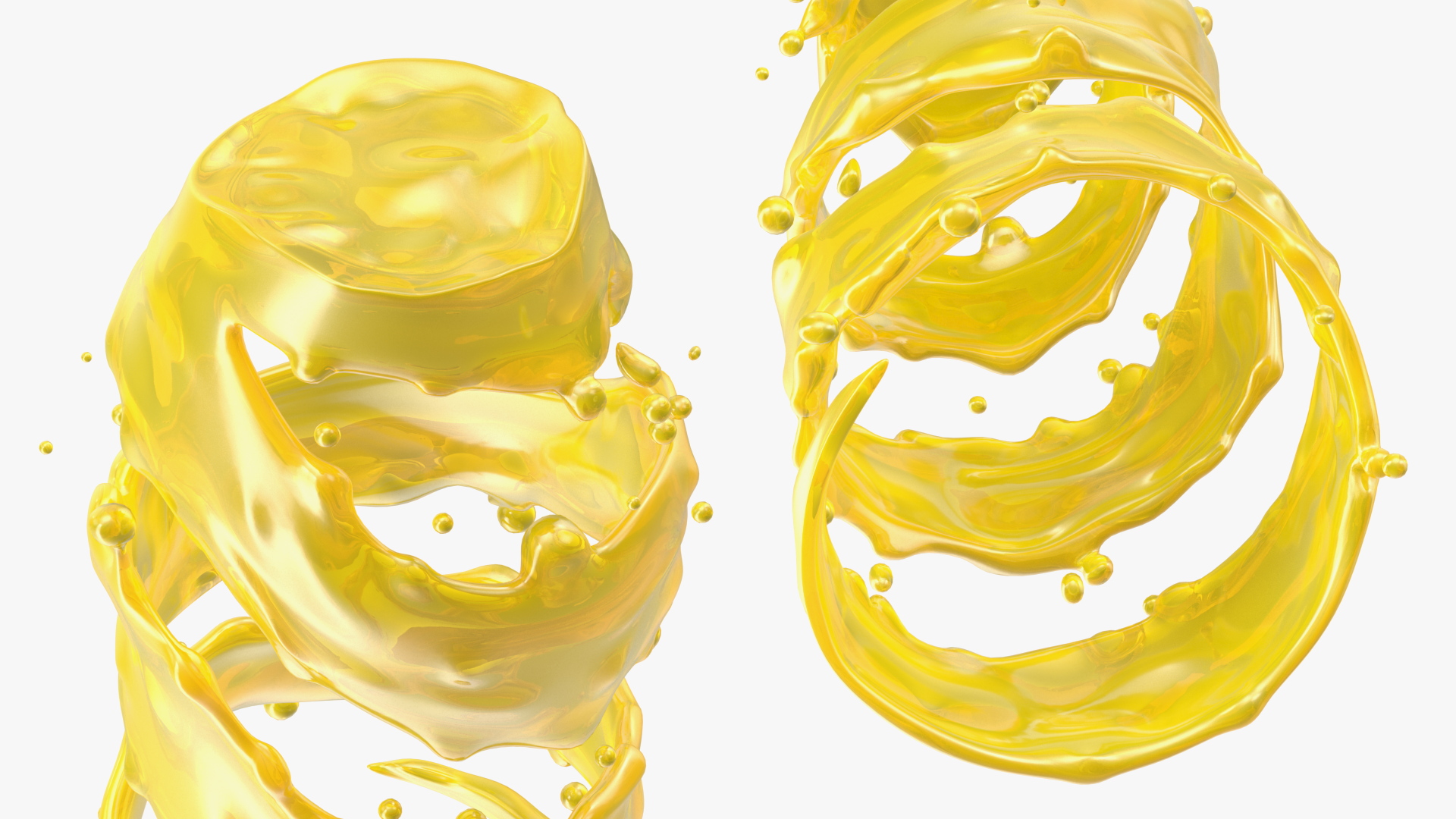 3D Orange Twisted Splash