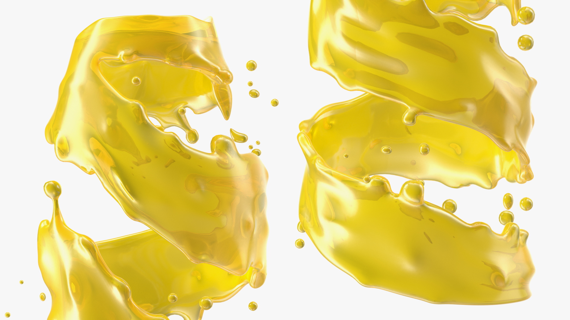 3D Orange Twisted Splash