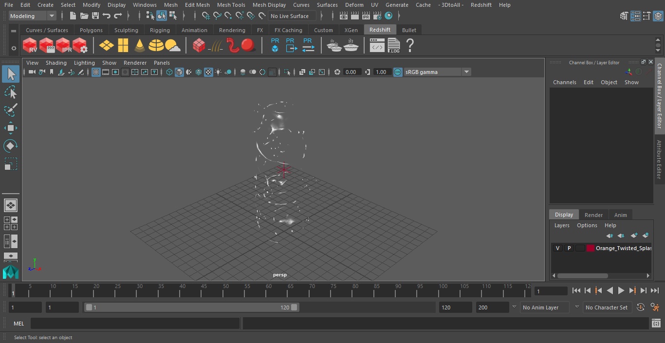 3D Orange Twisted Splash
