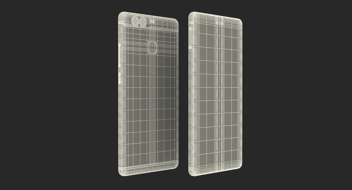 3D Huawei P9 Mystic Silver model