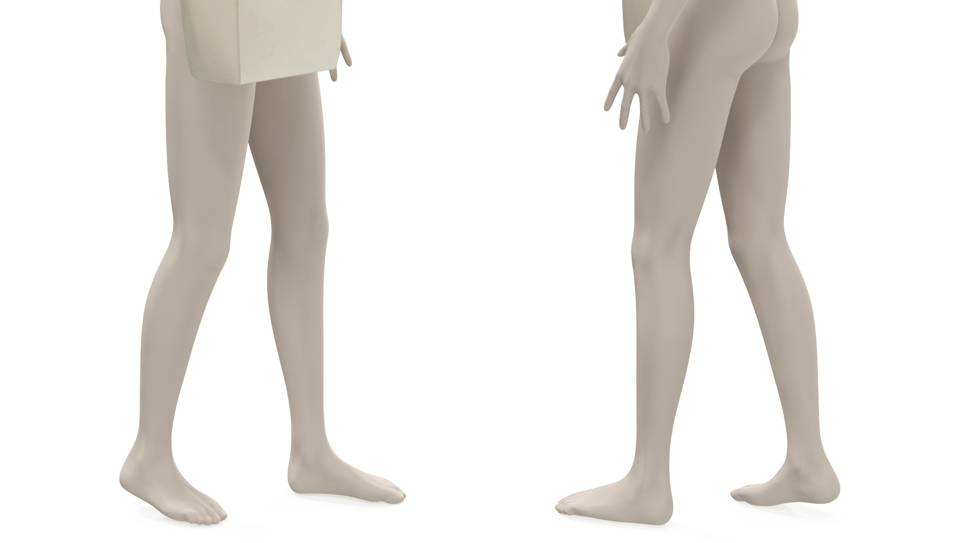 3D Leather Shopper Tote Bag Beige on Mannequin model
