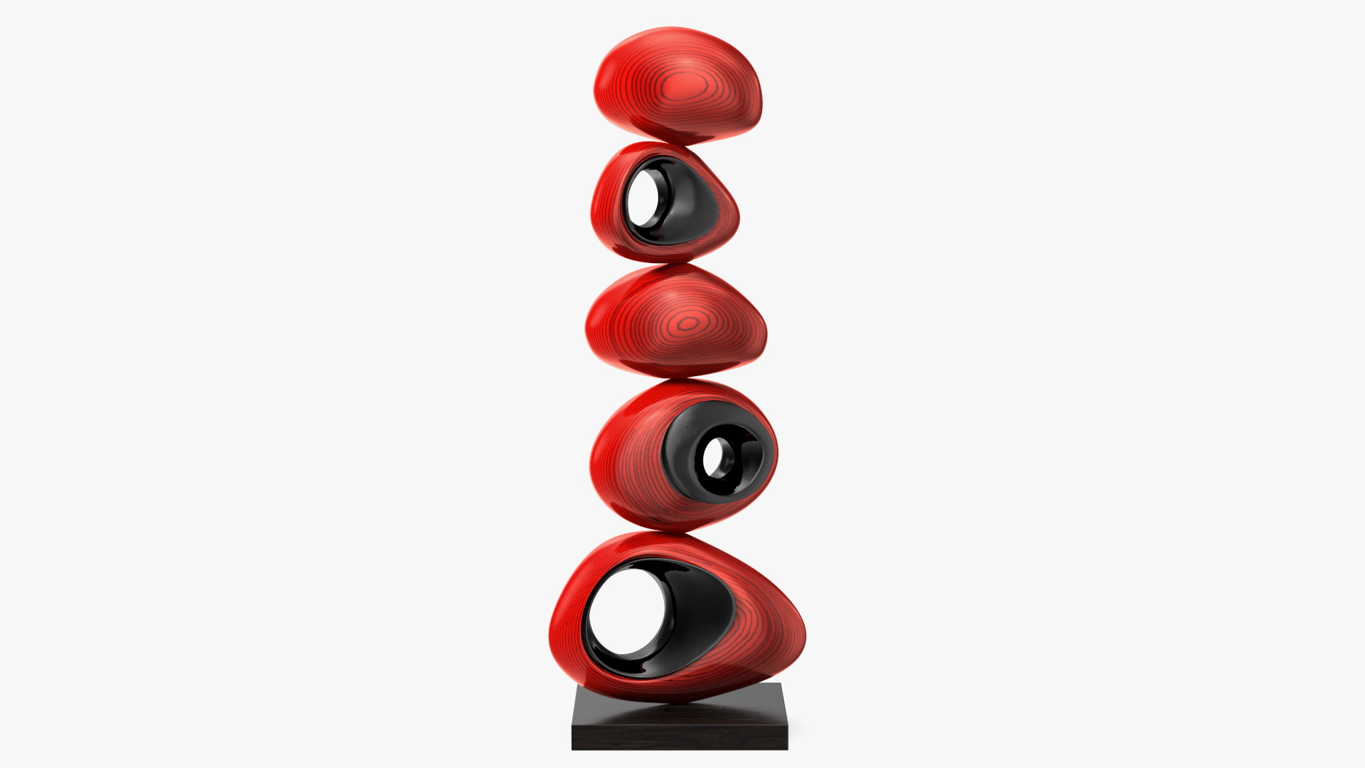 3D Floating Rock Decor Sculpture Red model
