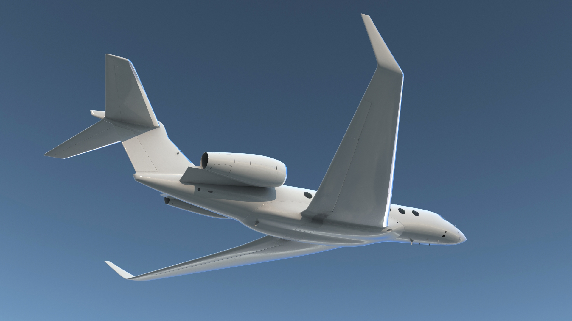 Large Private Jet Rigged 3D model